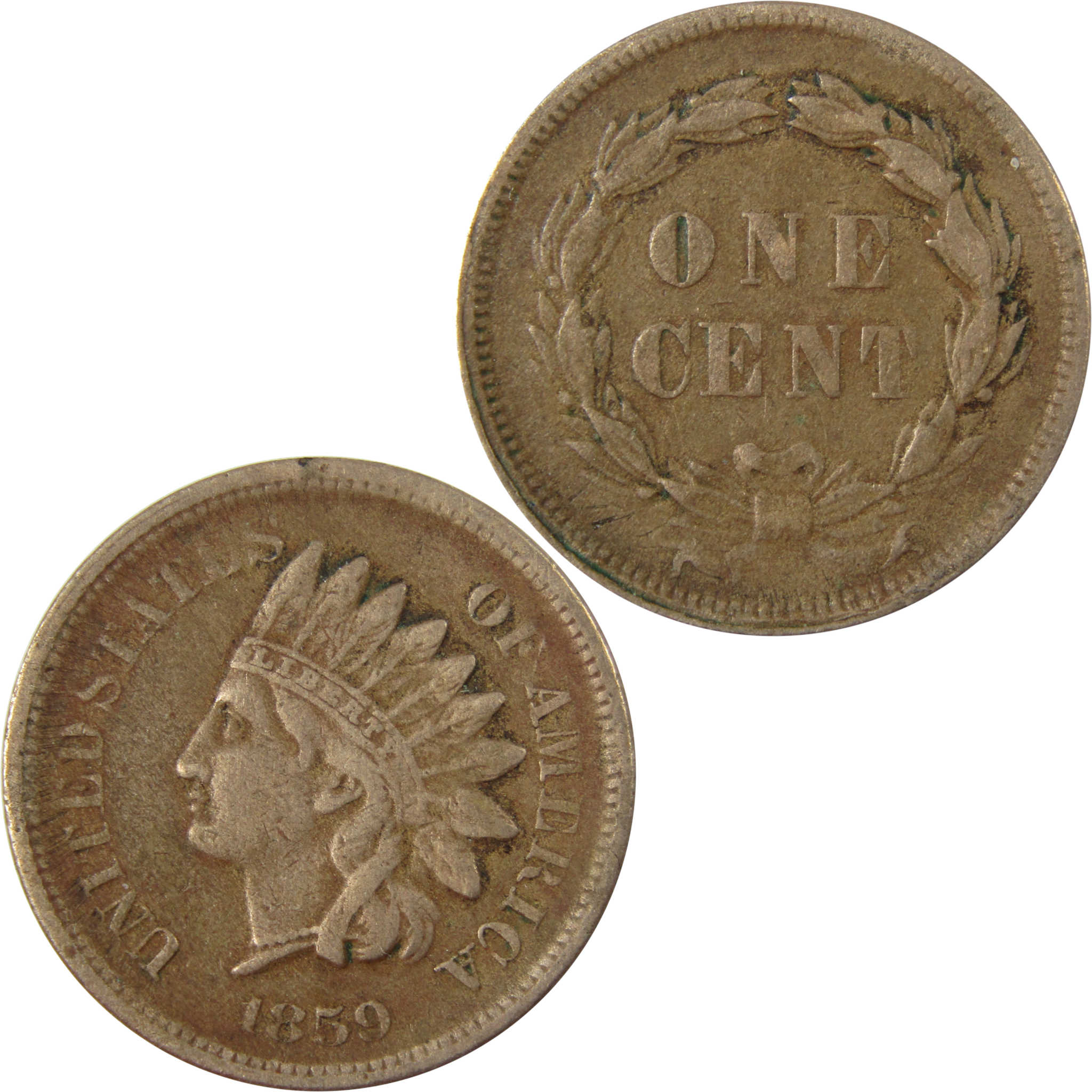 1859 Indian Head Cent VF Very Fine Details Penny 1c Coin SKU:CP1244