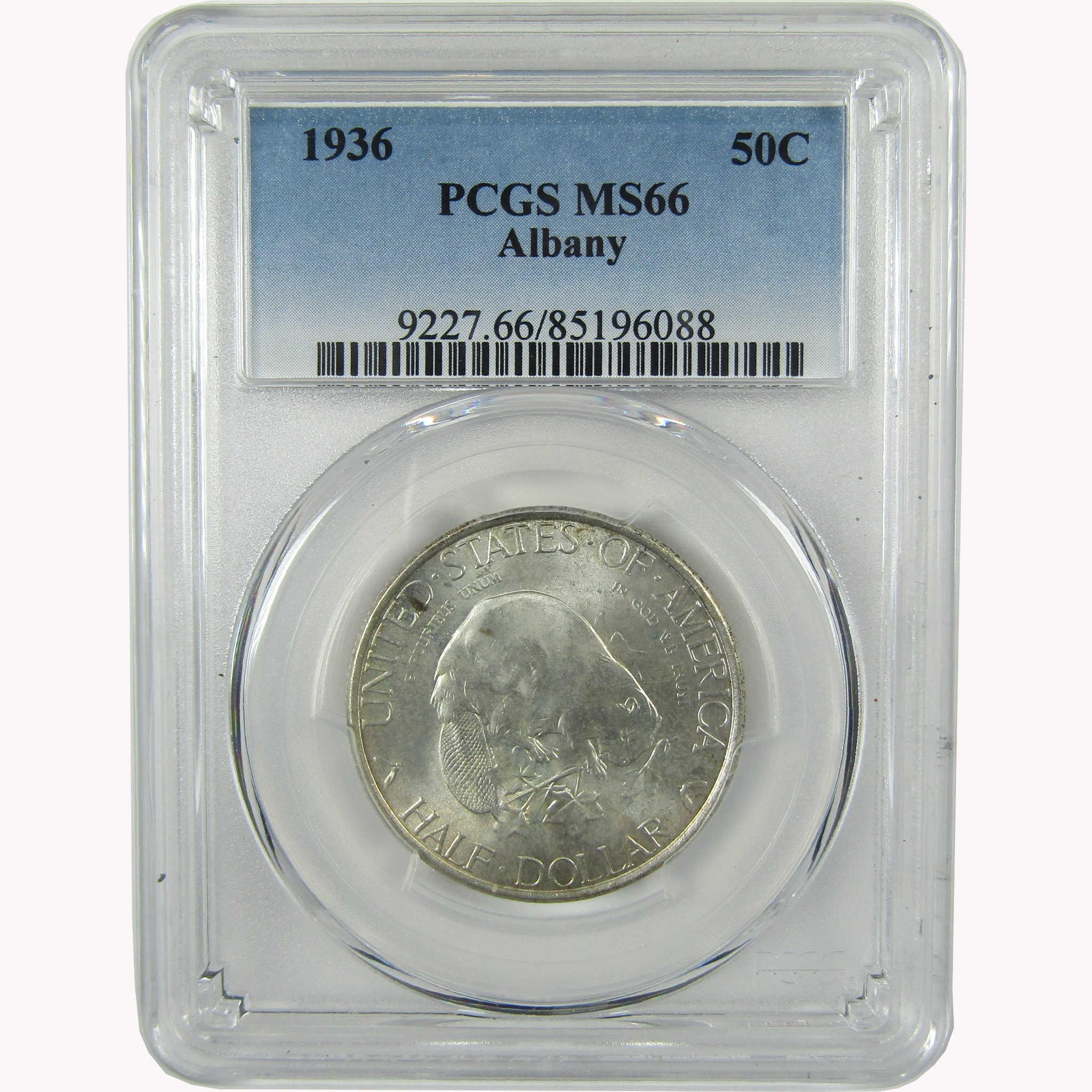 1936 Albany New York Commemorative Silver Half Dollar MS 66 PCGS