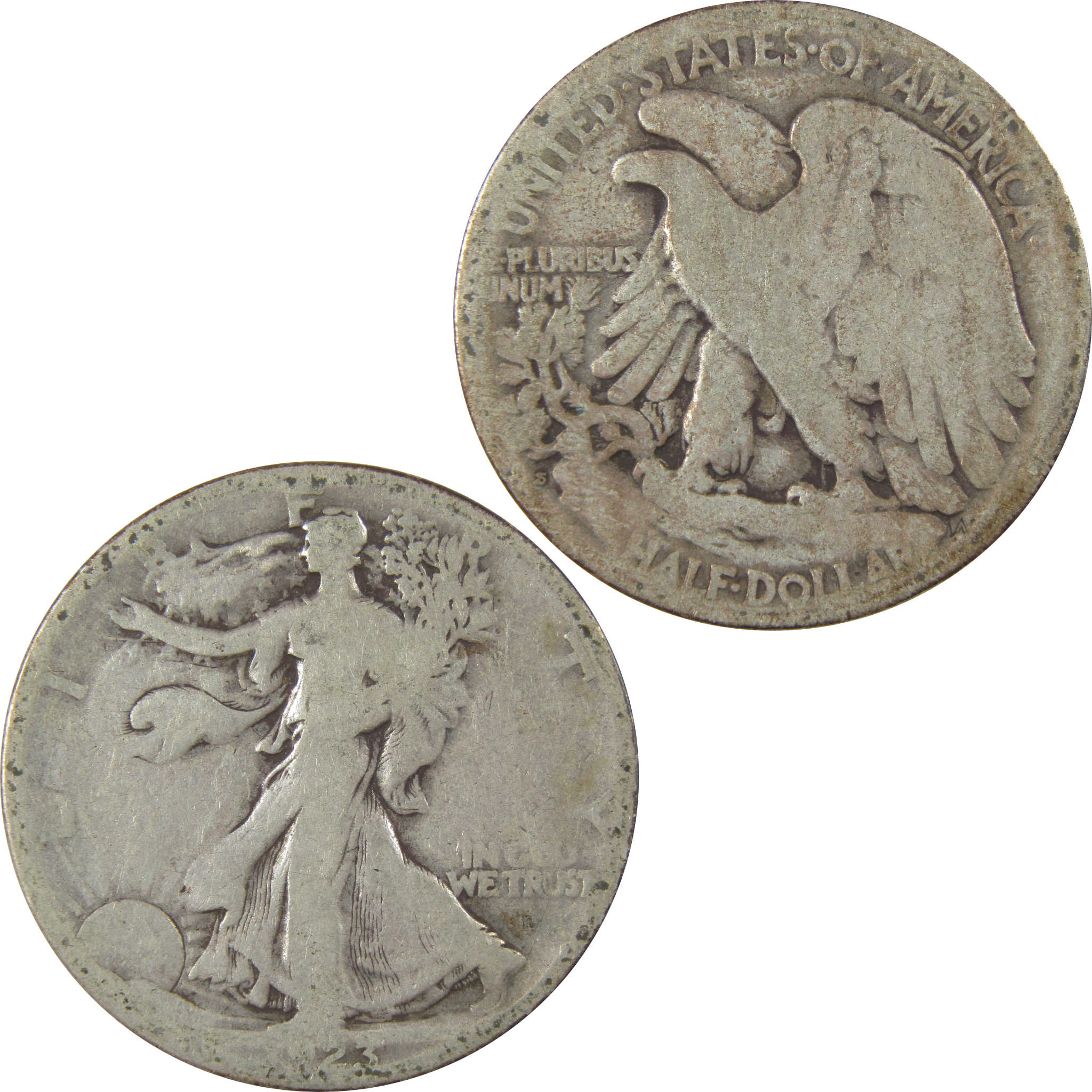 1923 S Liberty Walking Silver Half Dollar AG About Good SKU:I24126