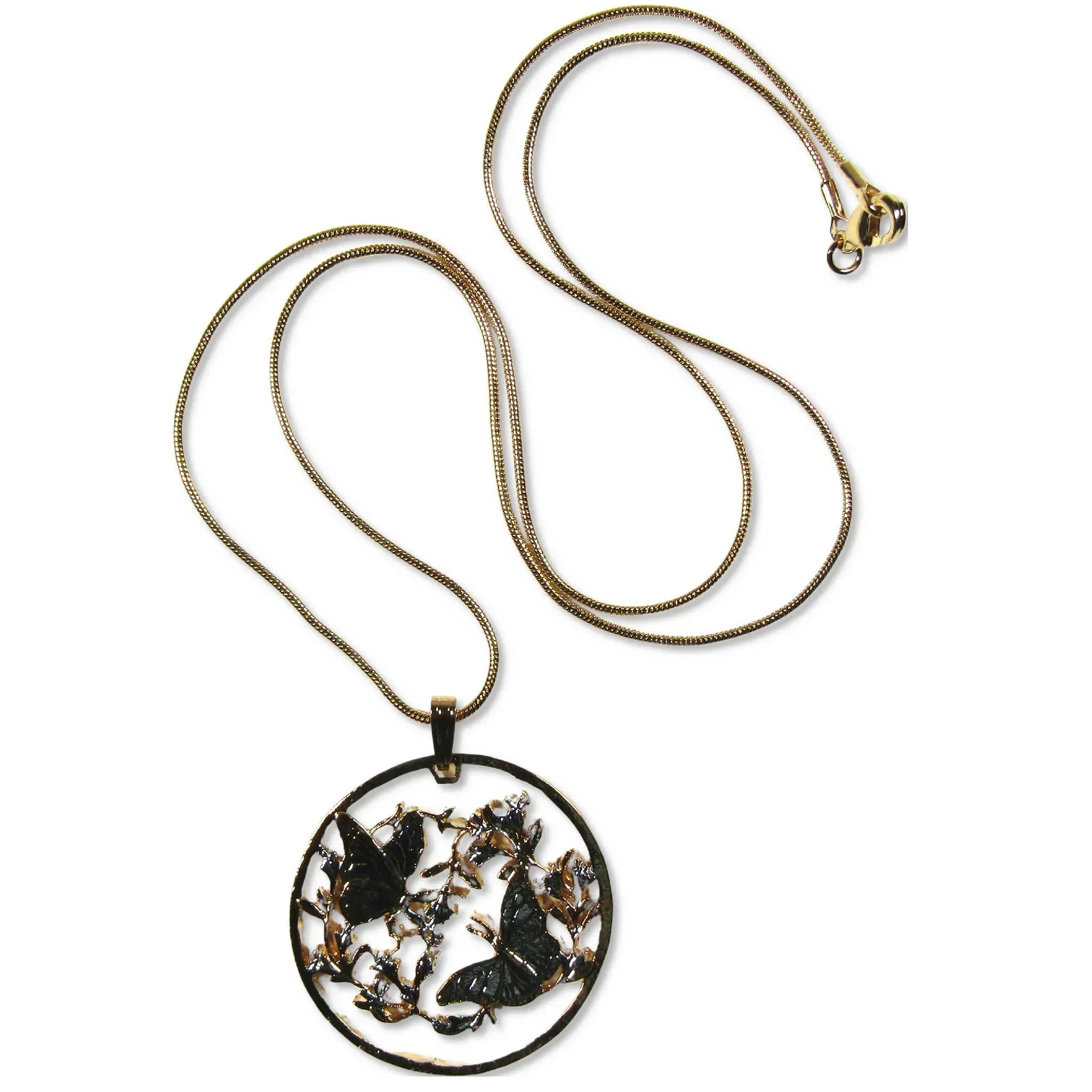 Monarch Butterfly Cut Coin Necklace with Gold-Plated Chain