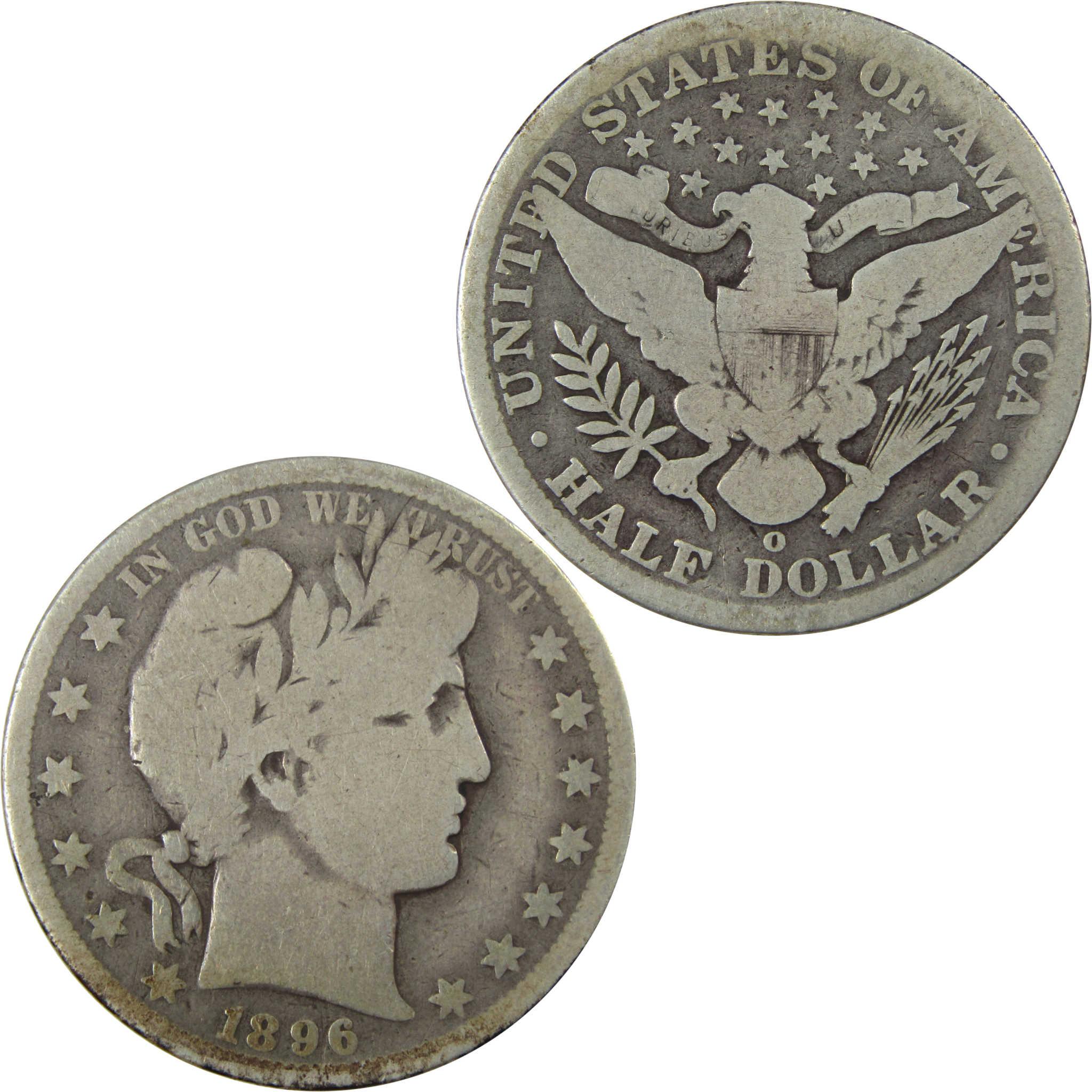 1896 O Barber Silver Half Dollar AG About Good 50c Coin SKU:I25966