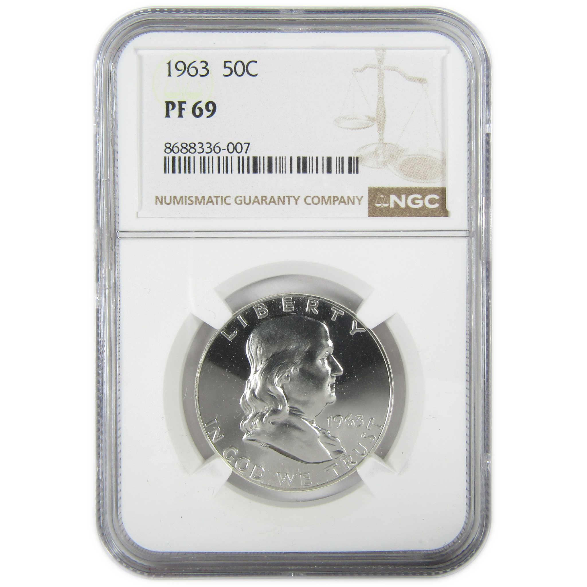 1963 Franklin Silver Half Dollar PF 69 NGC Proof 50c Coin SKU:I27433
