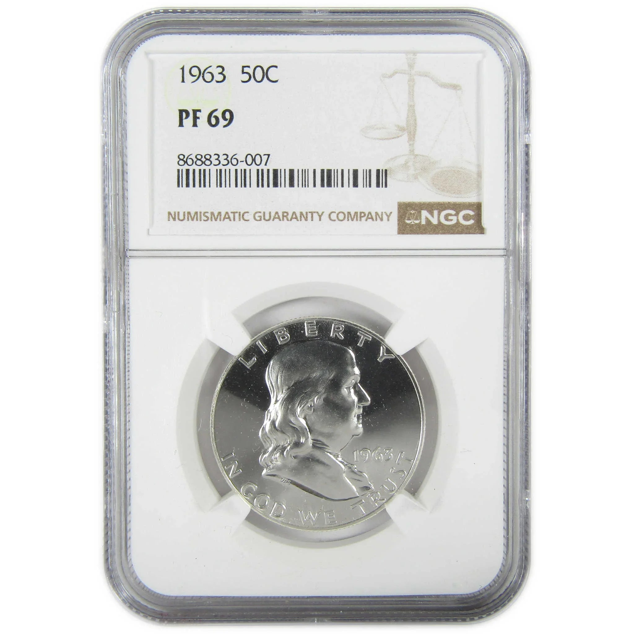1963 Franklin Silver Half Dollar PF 69 NGC Proof 50c Coin SKU:I27433