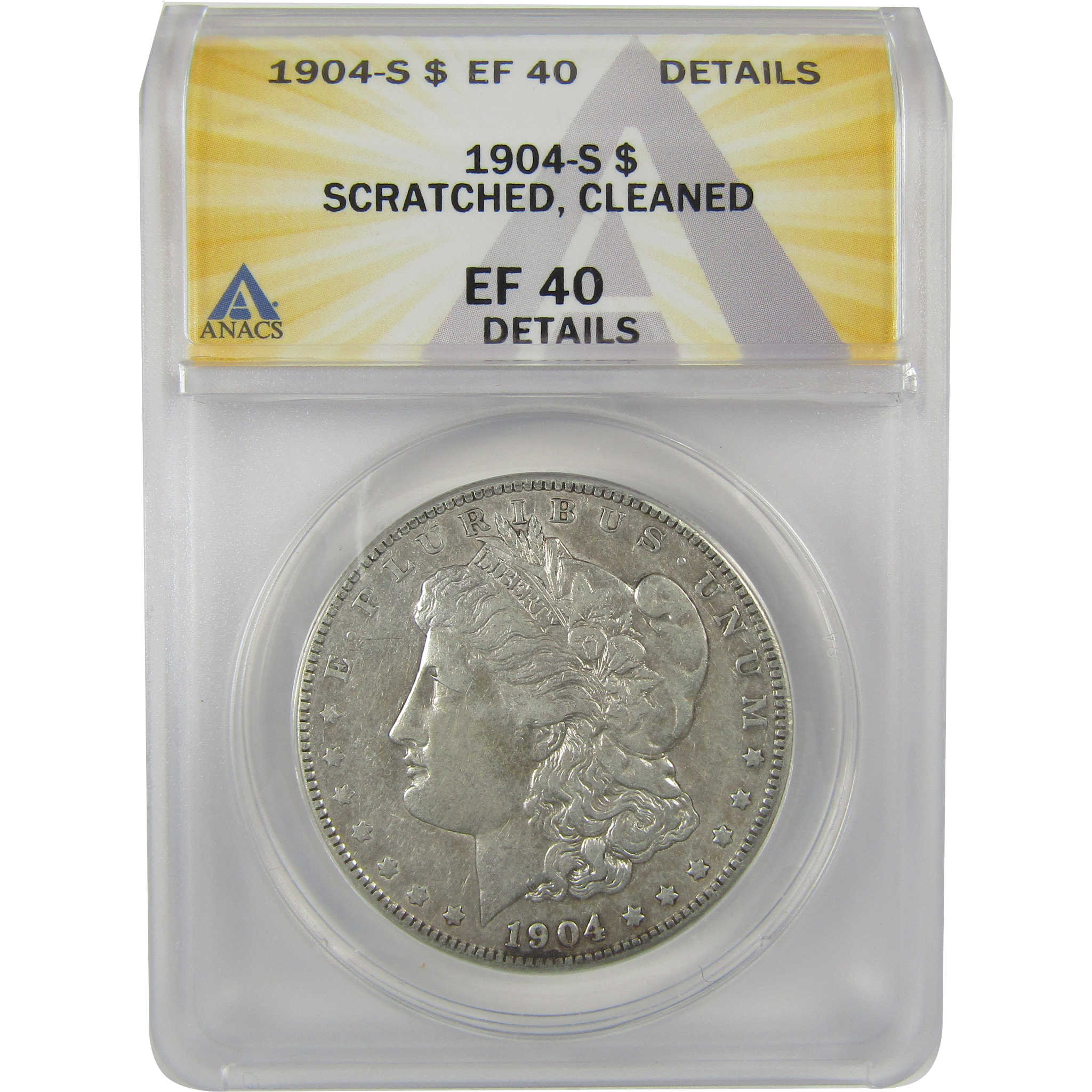 1904 S Morgan Dollar EF 40 Details ANACS Silver $1 Coin SKU:I21180 - Morgan coin - Morgan silver dollar - Morgan silver dollar for sale - Profile Coins & Collectibles