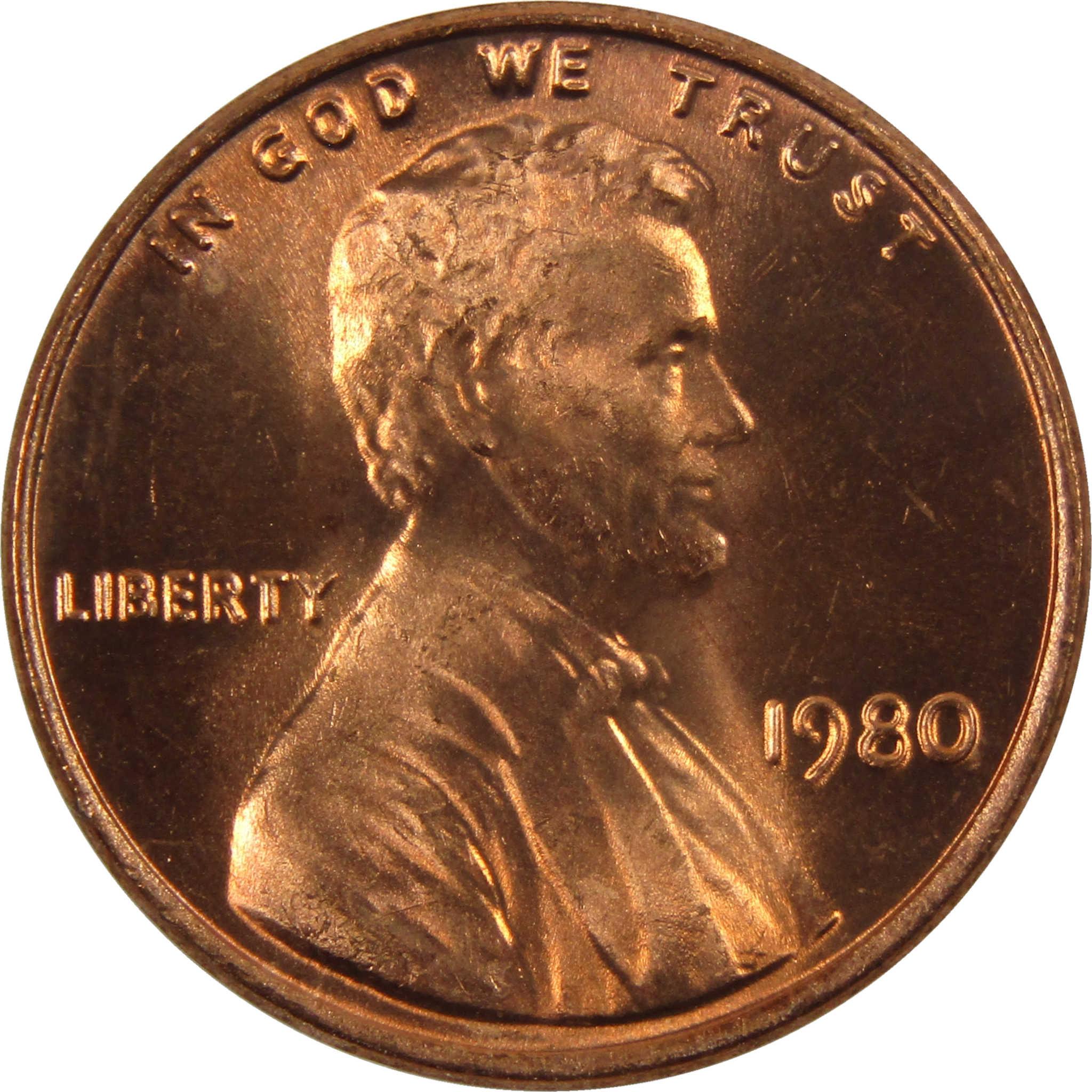 1980 Lincoln Memorial Cent BU Uncirculated Penny 1c Coin