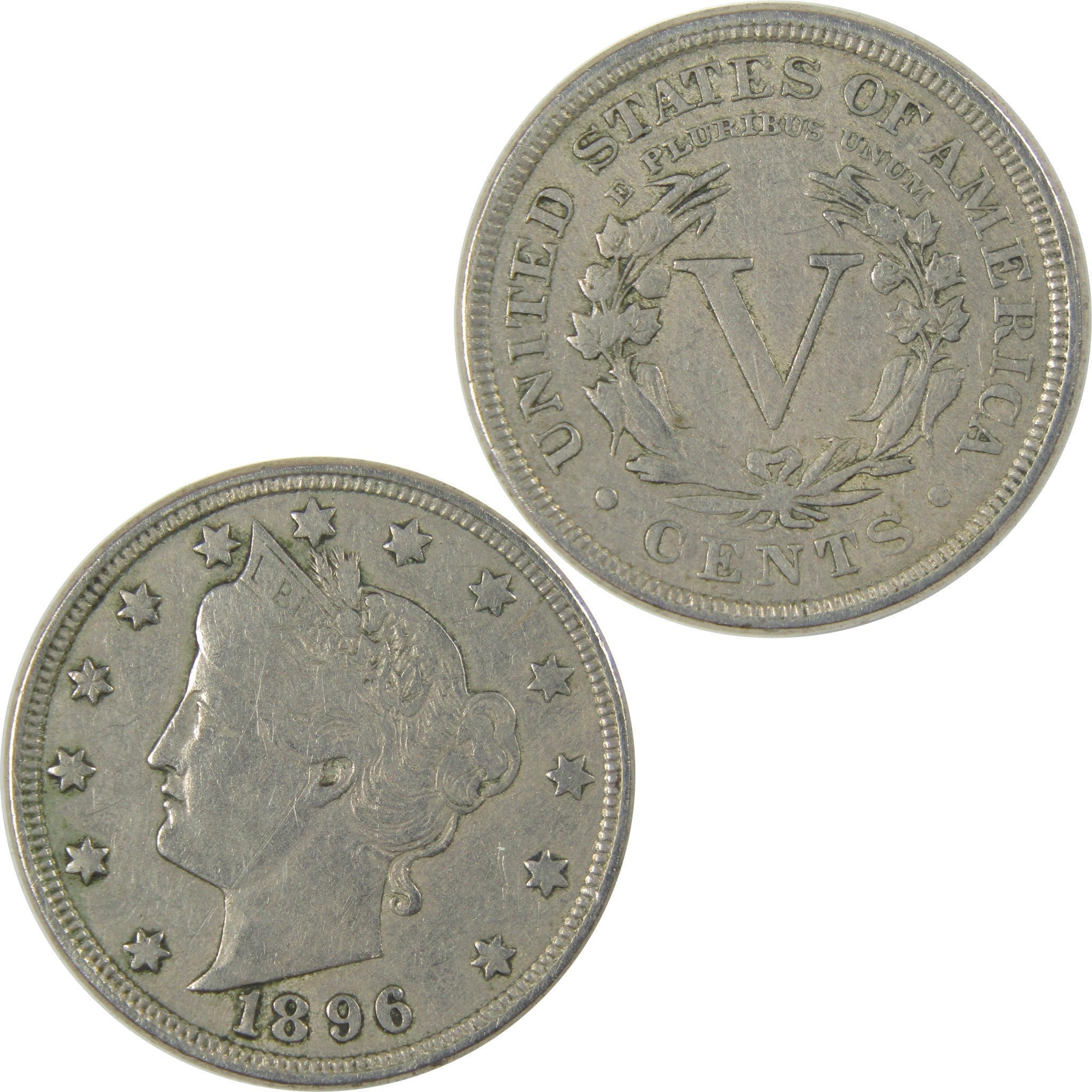 1896 Liberty Head V Nickel VF Very Fine 5c Coin Collectible SKU:I23467