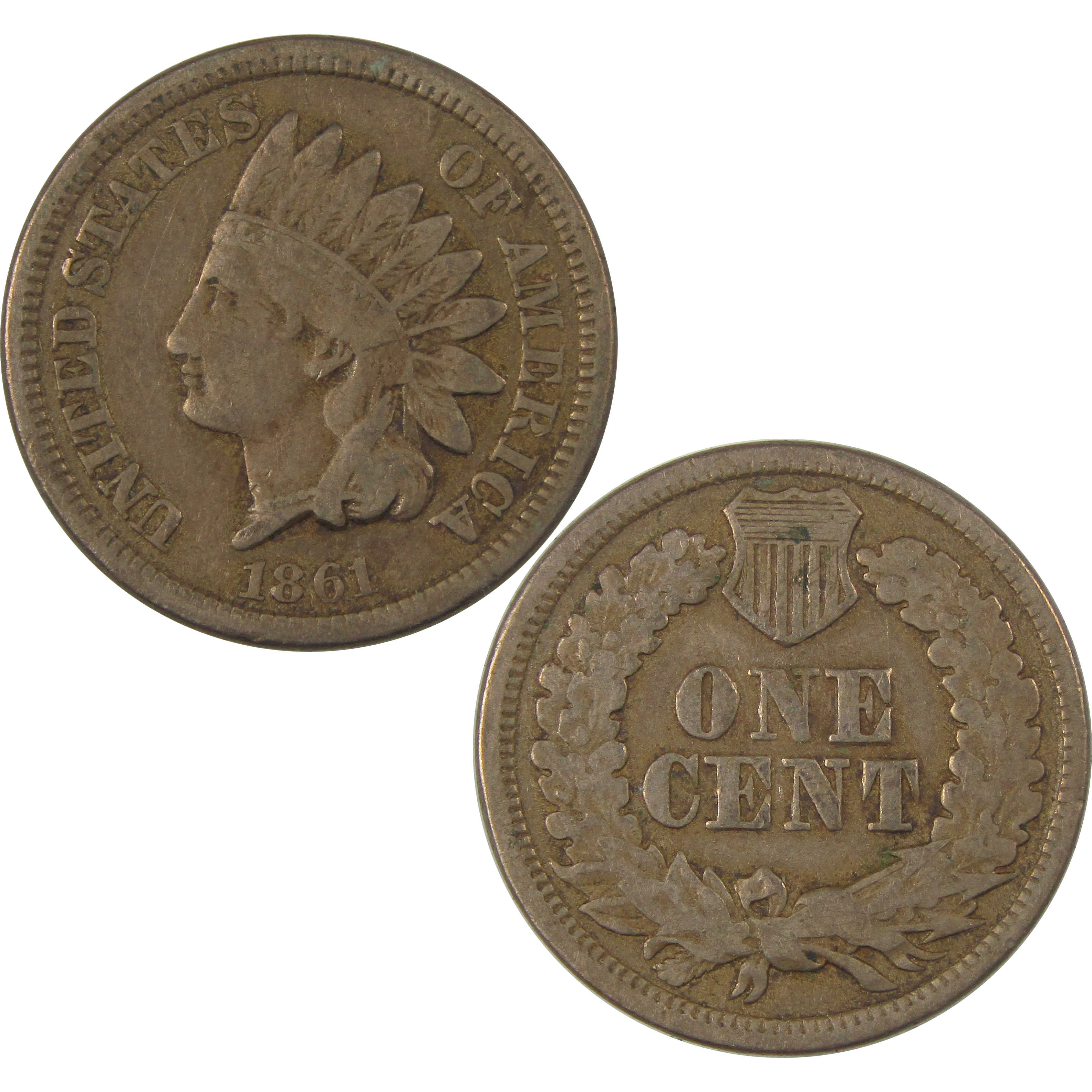 1861 Indian Head Cent VF Very Fine Penny 1c Coin SKU:I21203