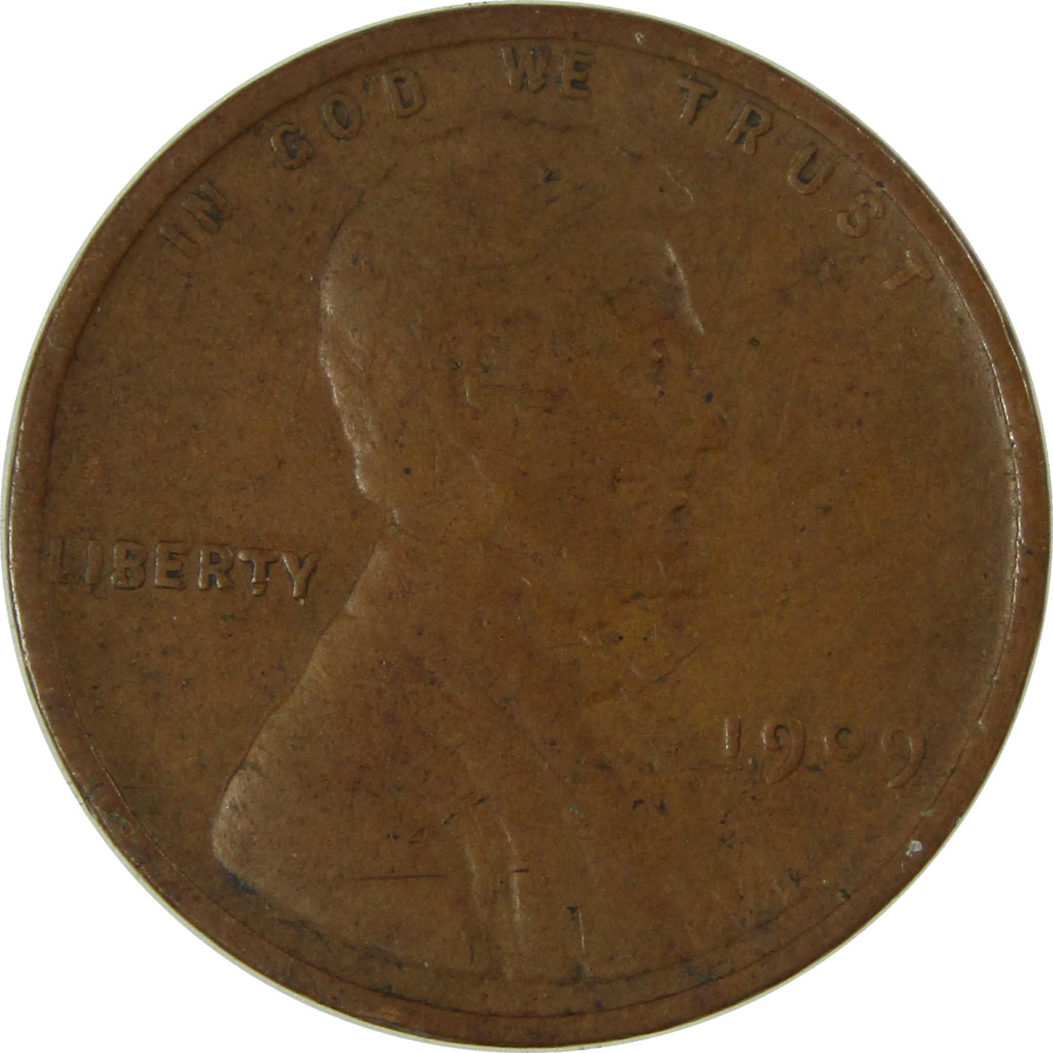 1909 Lincoln Wheat Cent F Fine Penny 1c Coin Collectible SKU:I26757