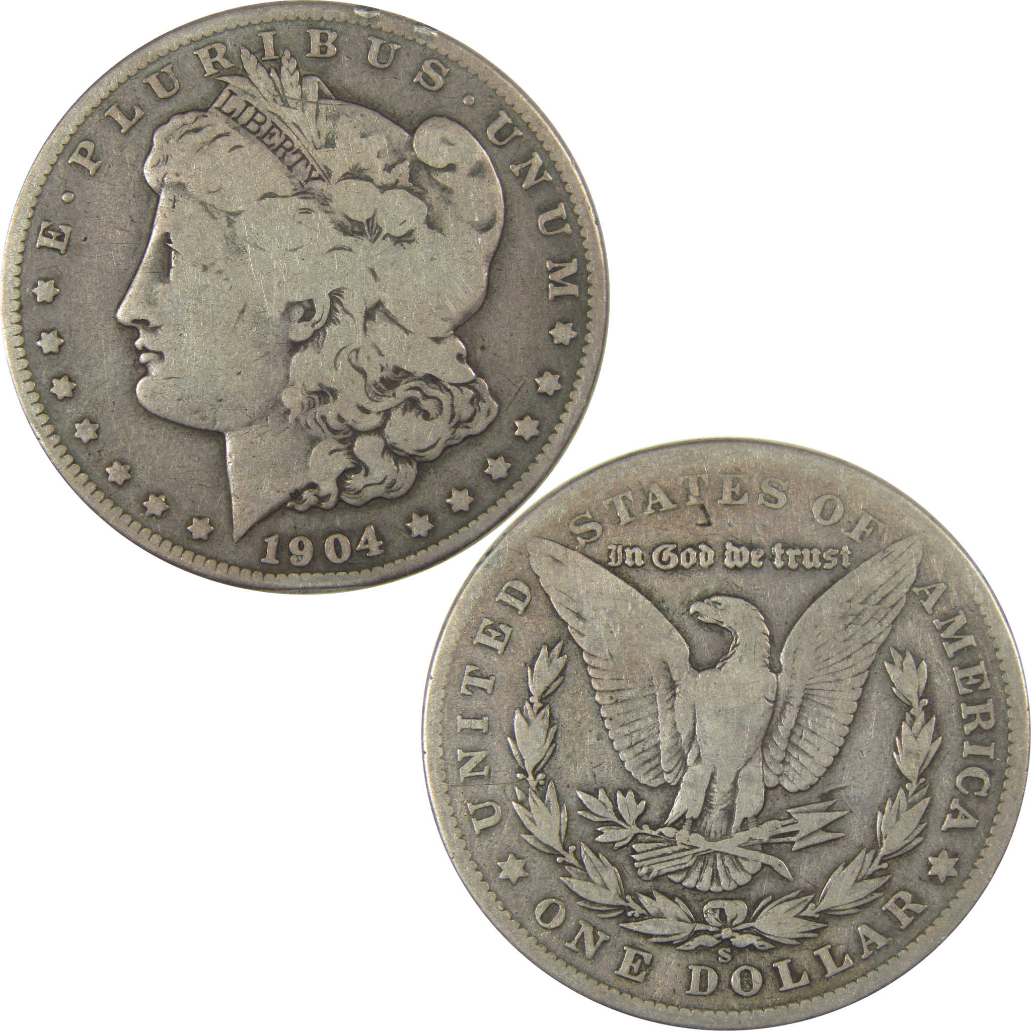 1904 S Morgan Dollar VG Very Good Details Silver $1 Coin SKU:CPC1076 - Morgan coin - Morgan silver dollar - Morgan silver dollar for sale - Profile Coins & Collectibles