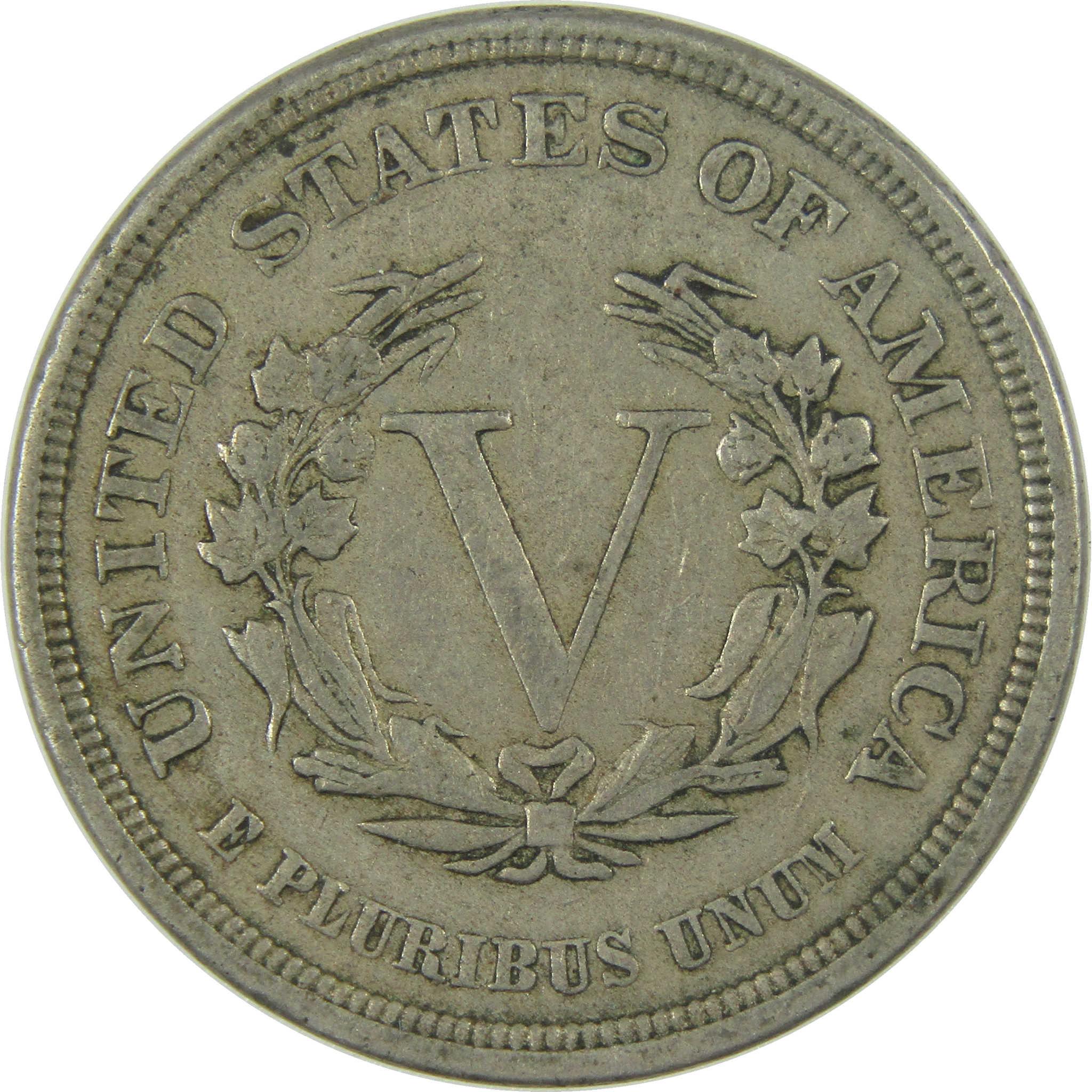 1883 No Cents Liberty Head V Nickel VF Very Fine 5c Coin SKU:I27239