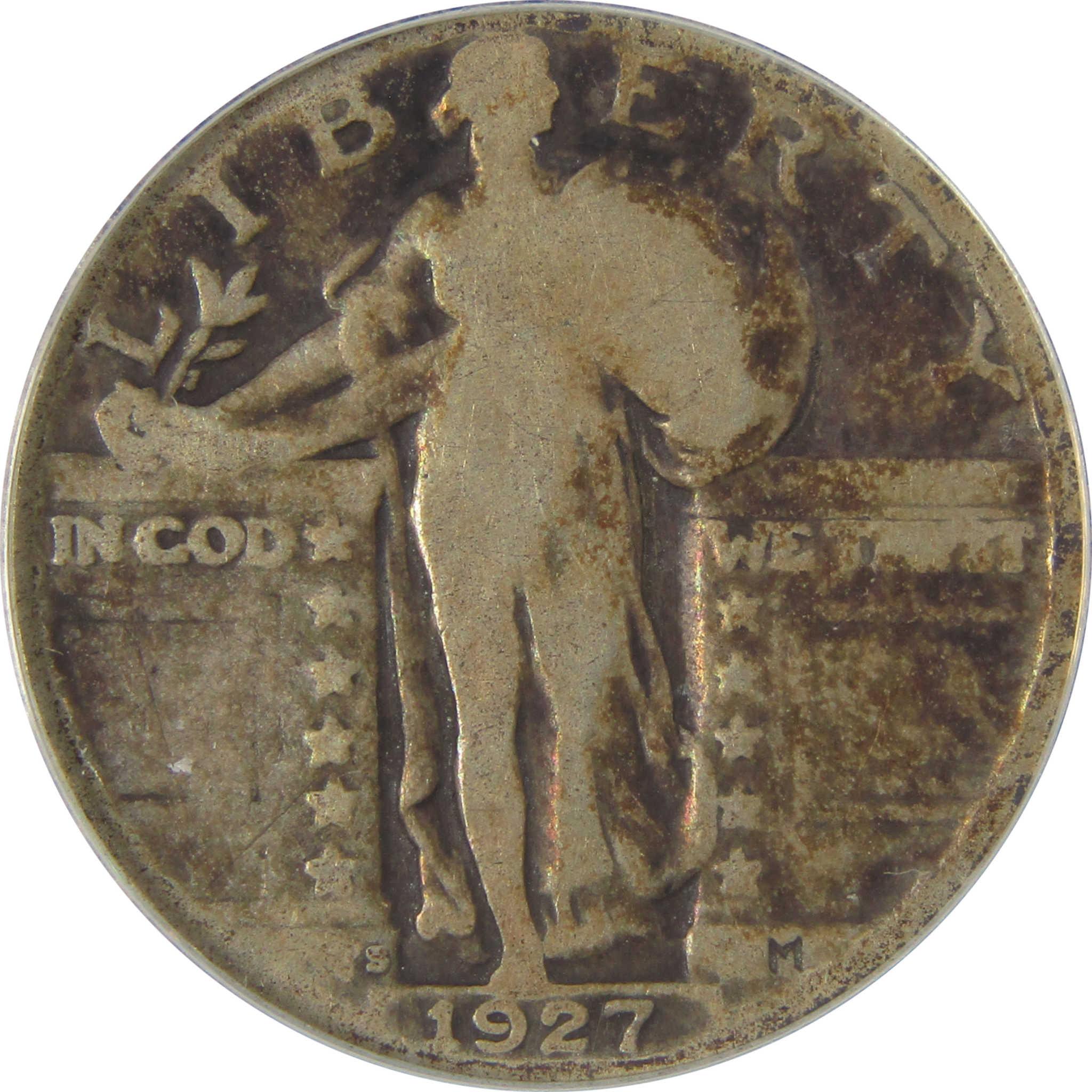 1927 S Standing Liberty Quarter G 4 ANACS Silver 25c Coin SKU:CPC1152