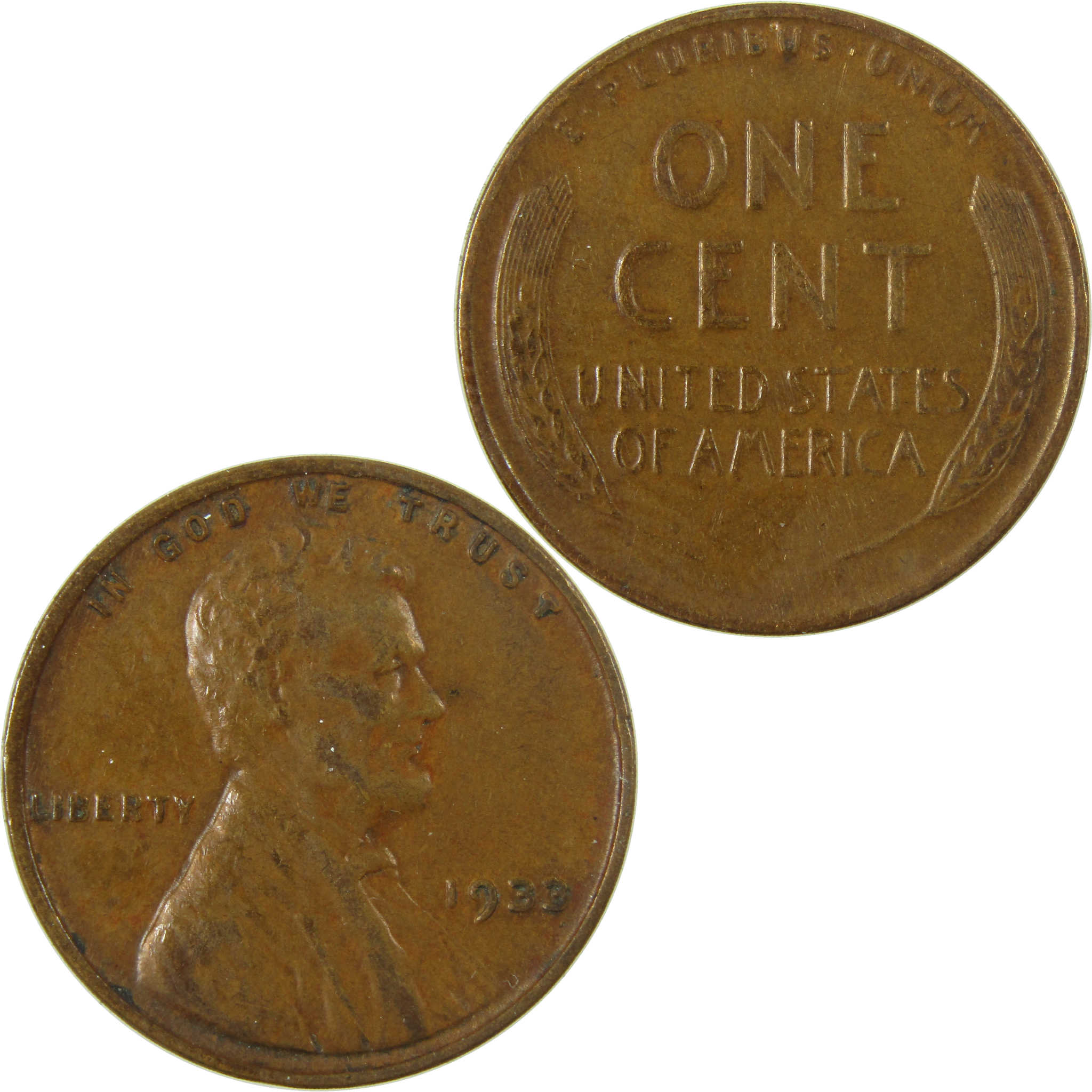 1933 Lincoln Wheat Cent XF EF Extremely Fine Penny 1c Coin SKU:I27253