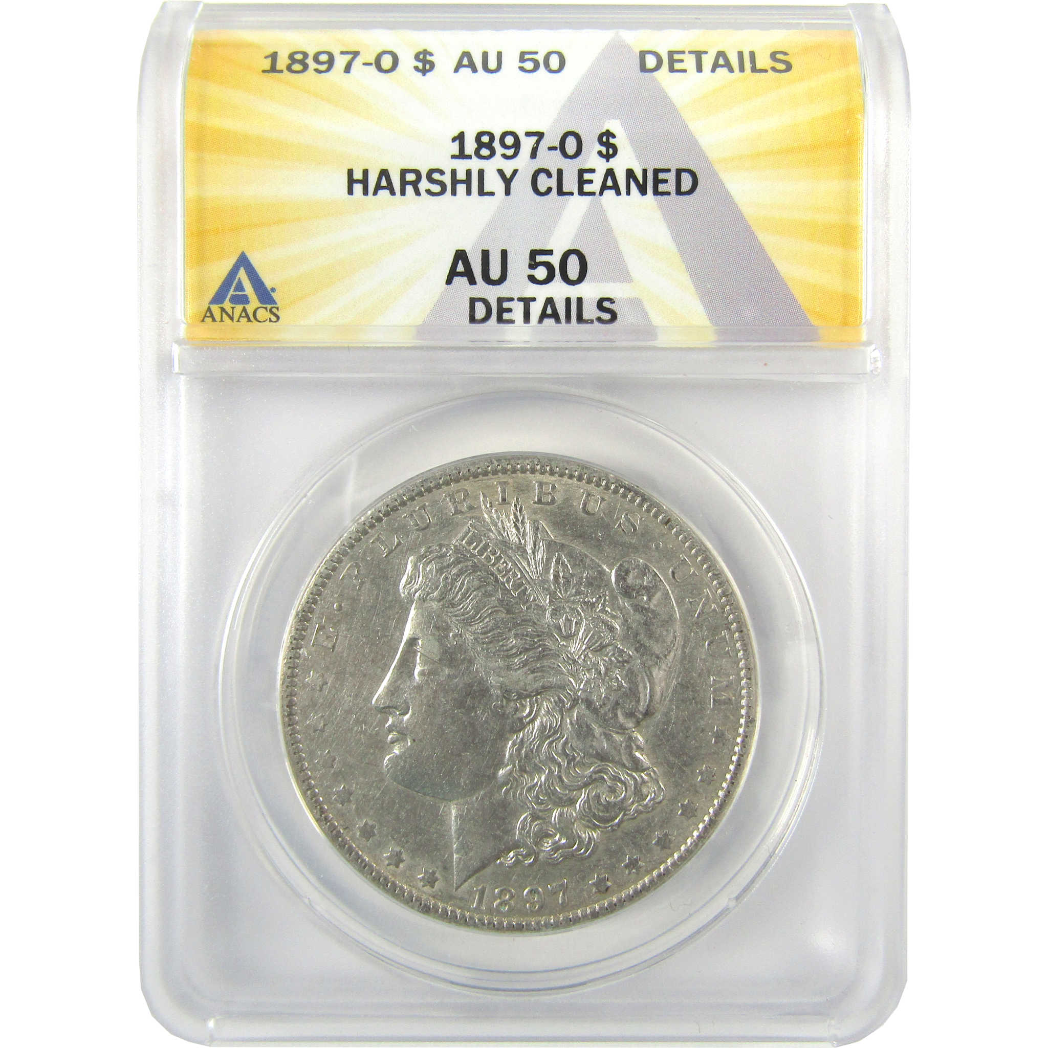1897 O Morgan Dollar AU 50 Details ANACS Silver $1 Coin SKU:I19173 - Morgan coin - Morgan silver dollar - Morgan silver dollar for sale - Profile Coins & Collectibles