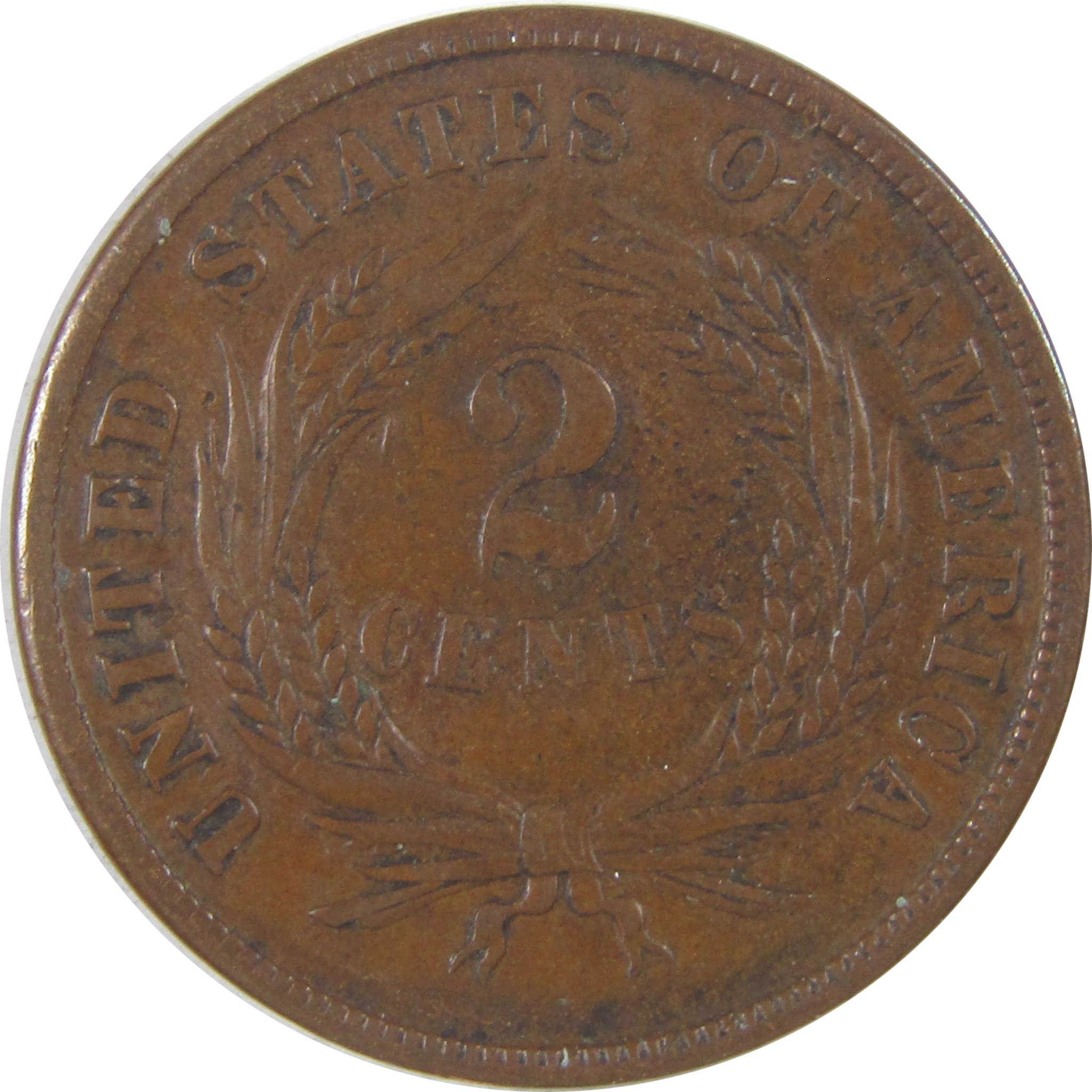 1865 Two Cent Piece VF Very Fine 2c Coin SKU:I18716