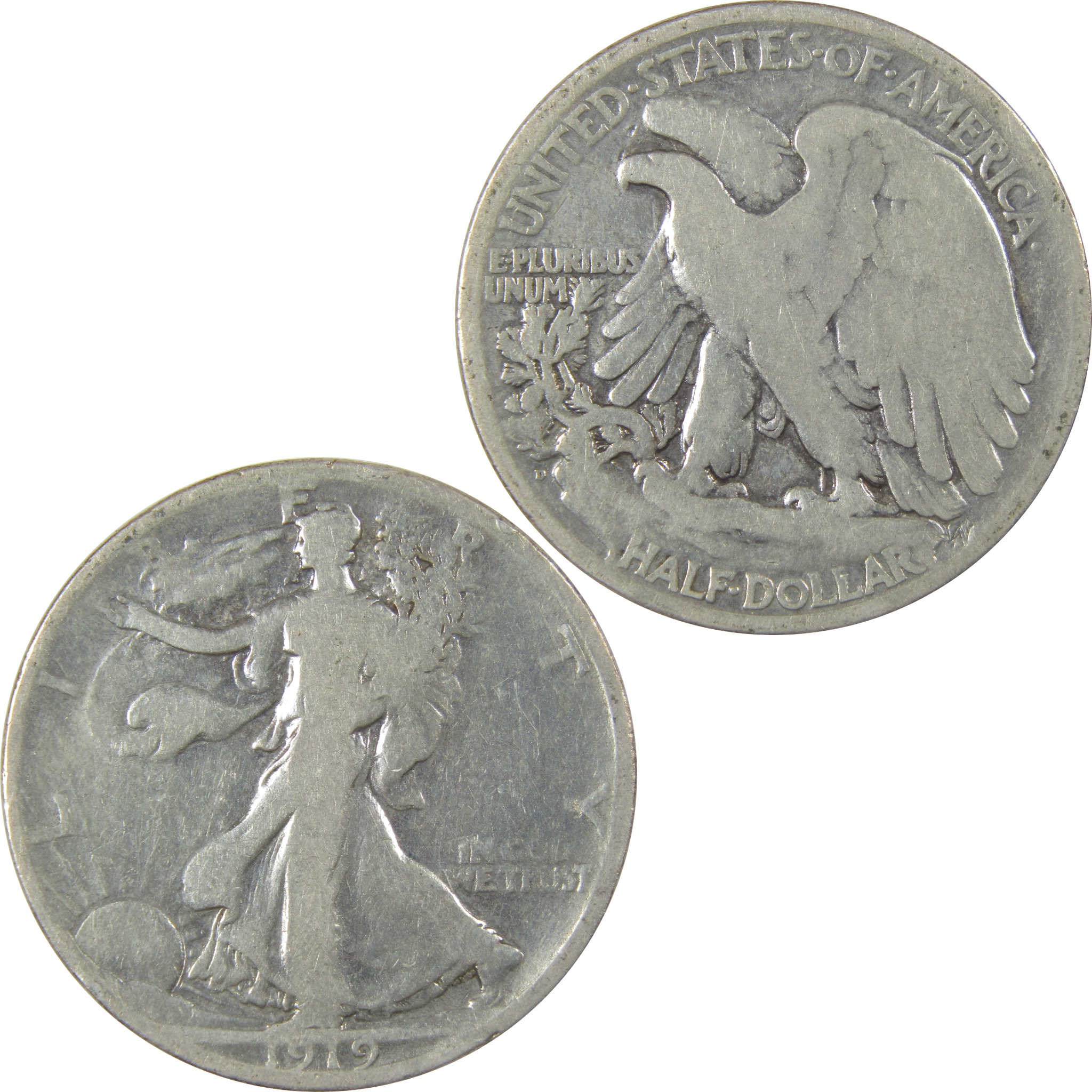 1919 D Liberty Walking Silver 50c VG Very Good Details SKU:I24129