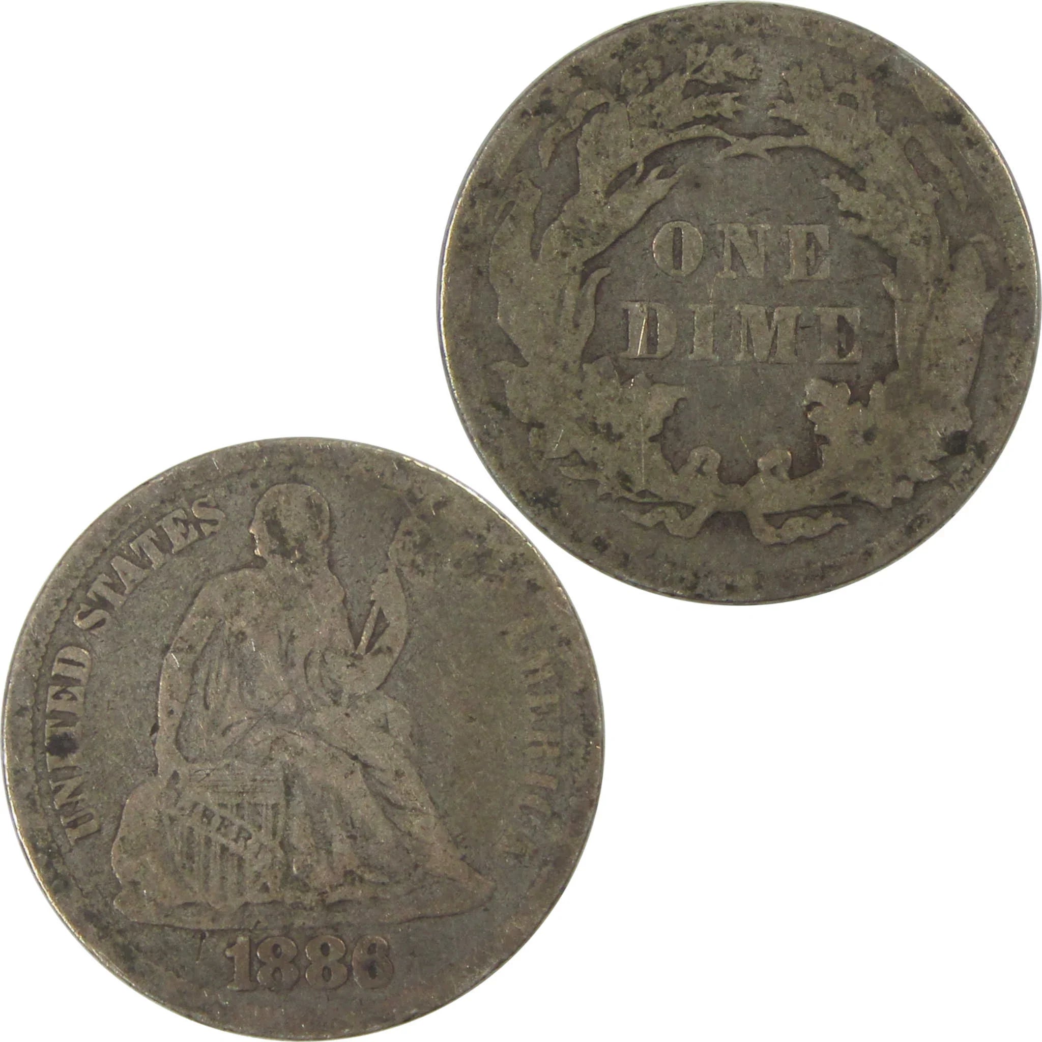 1886 Seated Liberty Dime G Good Silver 10c Coin SKU:CPC0776