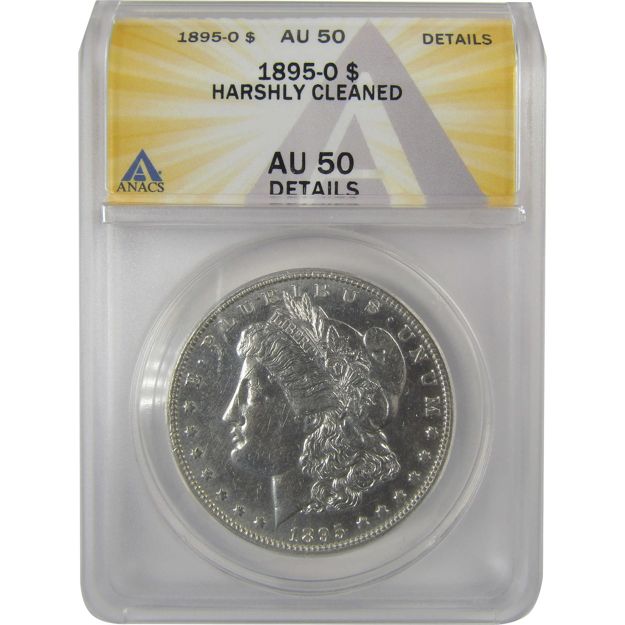 1895 O Morgan Dollar AU 50 Details ANACS Silver $1 Coin SKU:I20382 - Morgan coin - Morgan silver dollar - Morgan silver dollar for sale - Profile Coins & Collectibles