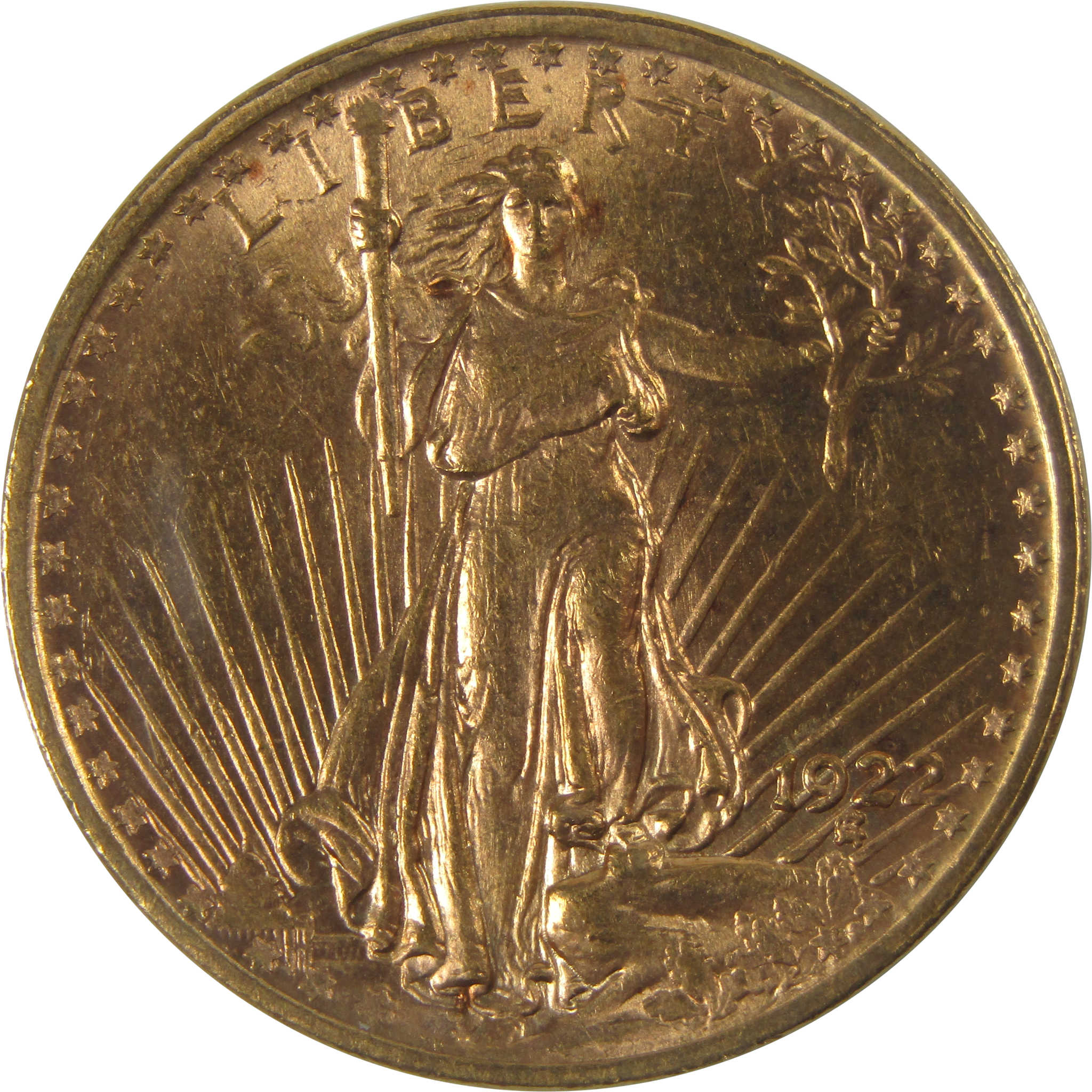 1922 Saint-Gaudens Gold Double Eagle AU About Uncirculated $20 Coin
