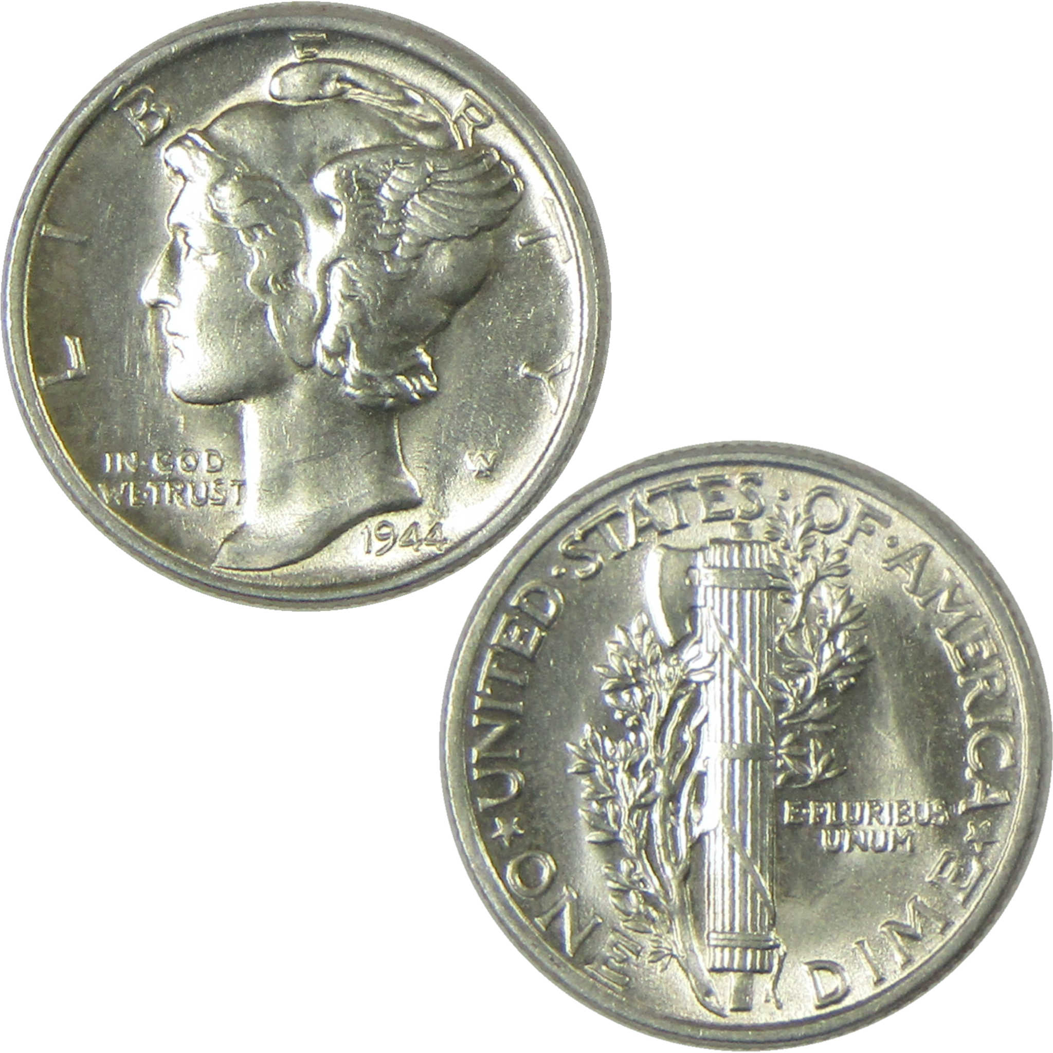 1944 Mercury Silver Dime AU About Uncirculated 10c Coin SKU:CP349