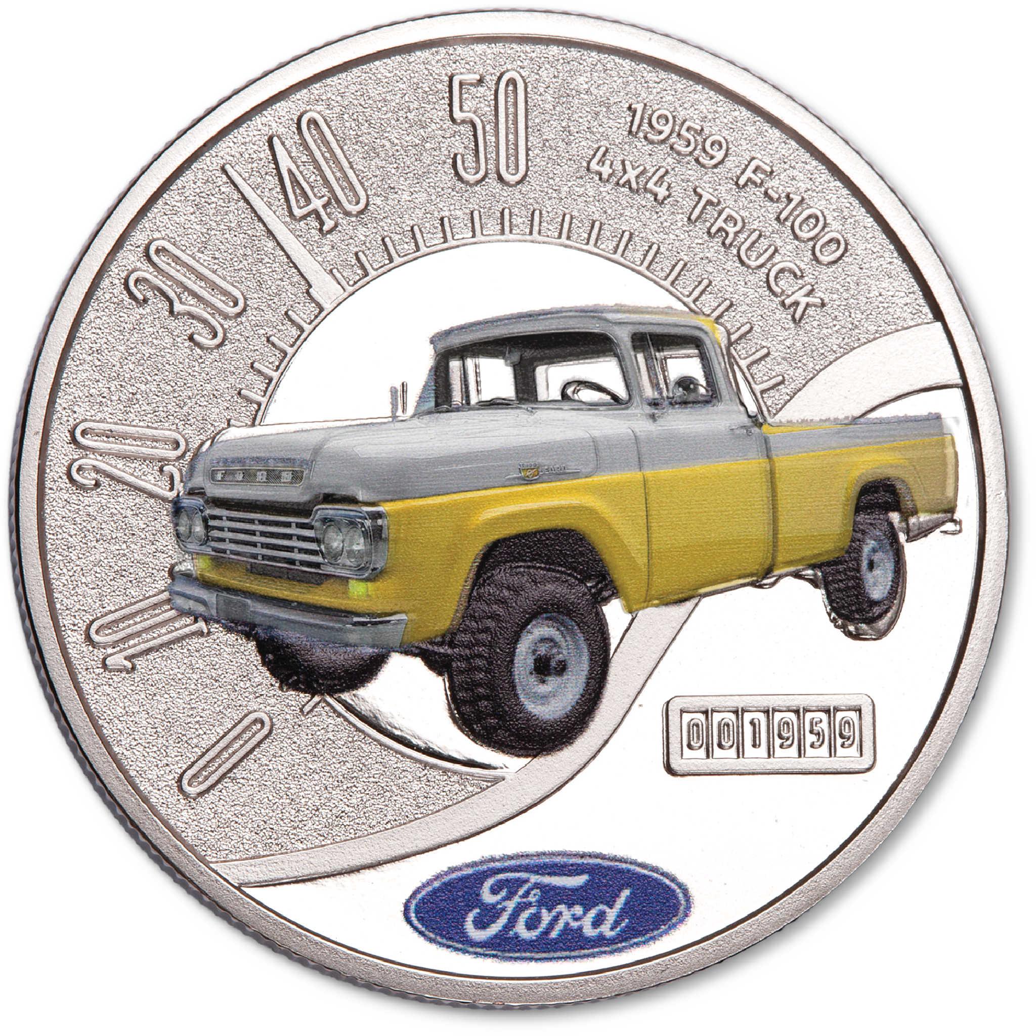 2025 Liberia Ford Truck Series 1959 F-100 4x4 Proof-Like $1 Coin