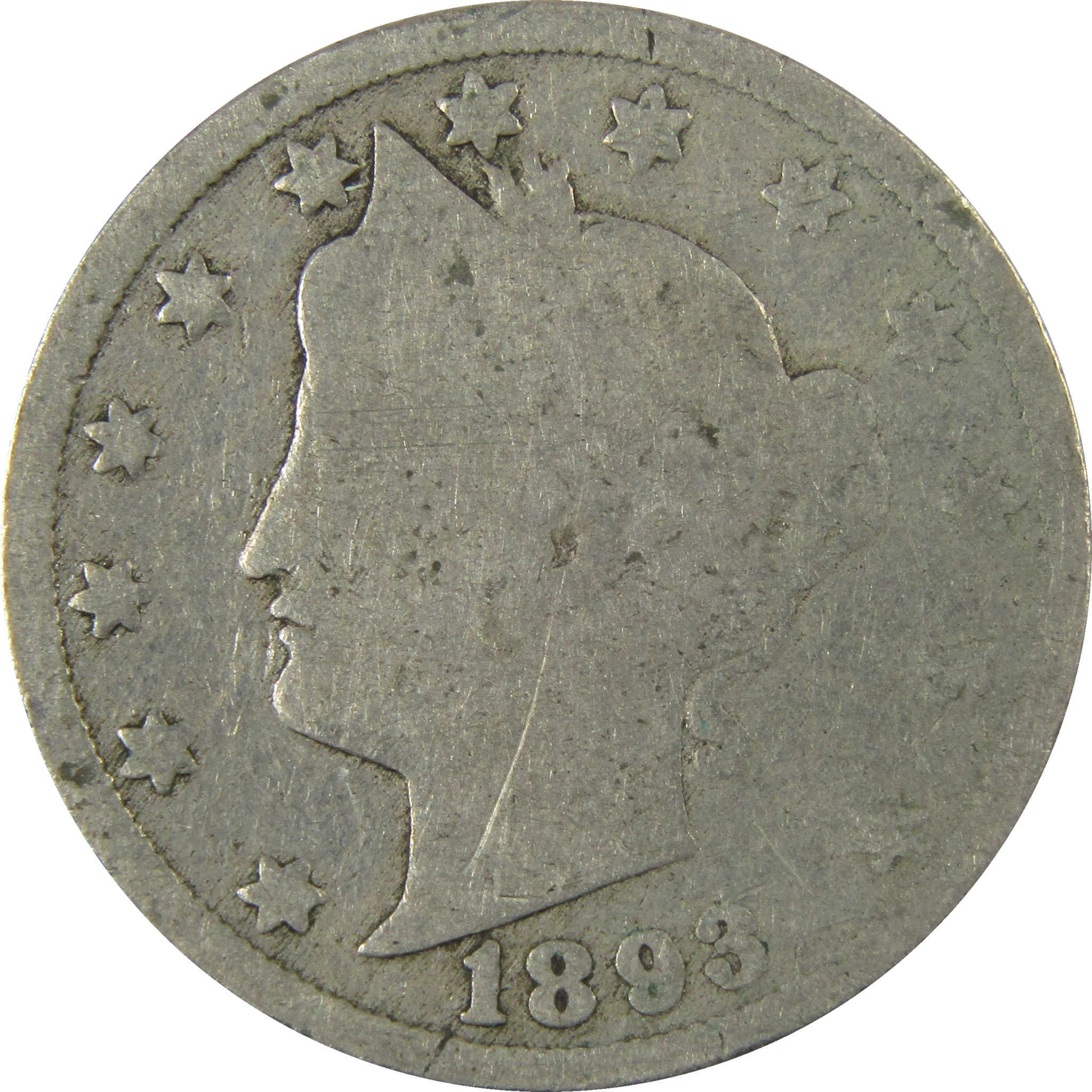 1893 Liberty Head V Nickel AG About Good 5c Coin SKU:I27220