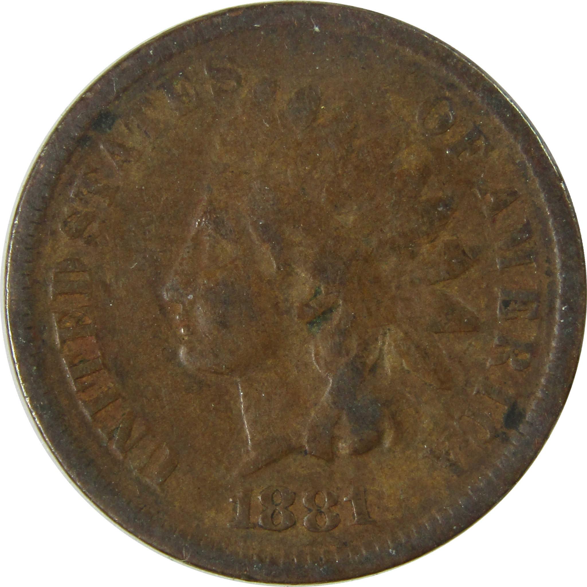 1881 Indian Head Cent VG Very Good Penny 1c Coin SKU:I26996