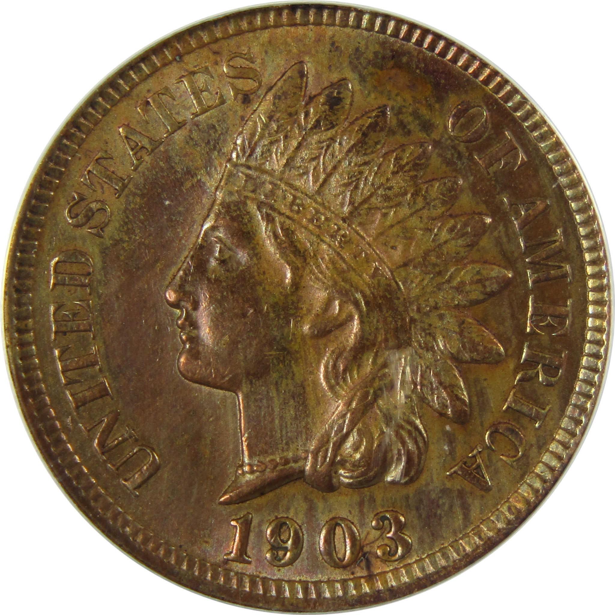 1903 Indian Head Cent MS 60 Details ANACS Penny Uncirculated SKU:CP792