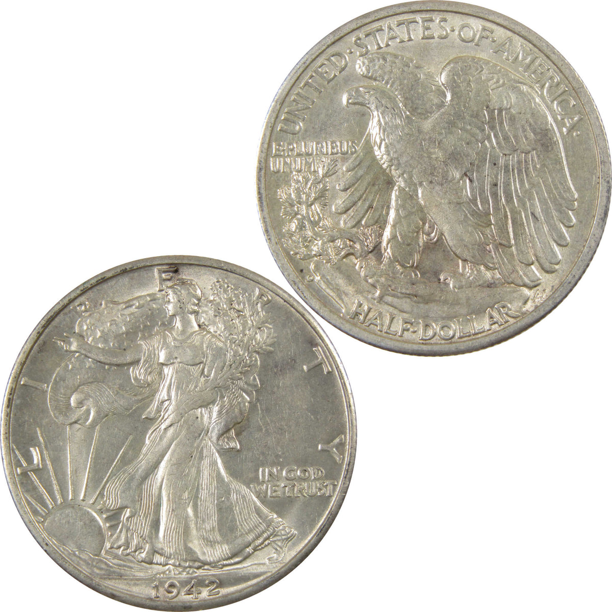 1942 D Liberty Walking Silver 50c Borderline Uncirculated SKU:I28682