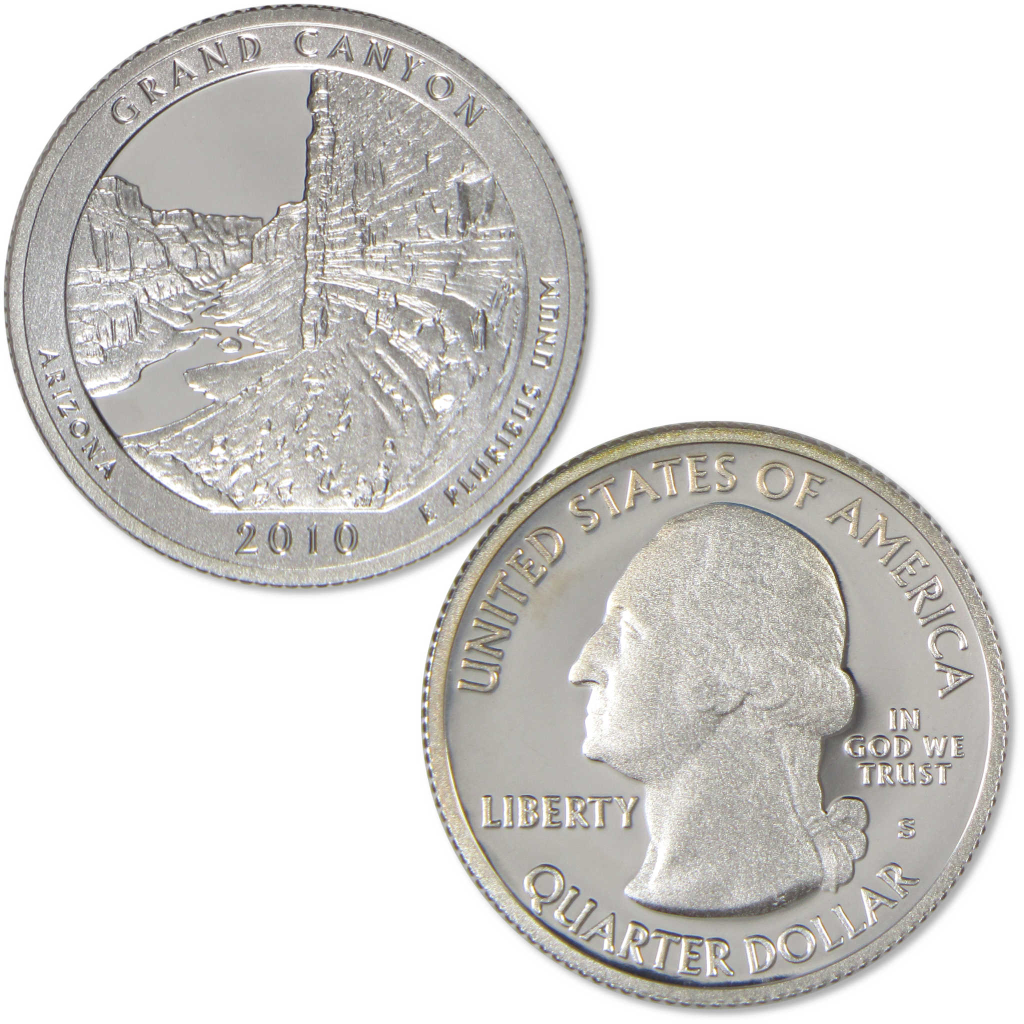 2010 S Grand Canyon National Park Quarter Choice Proof Silver 25c Coin