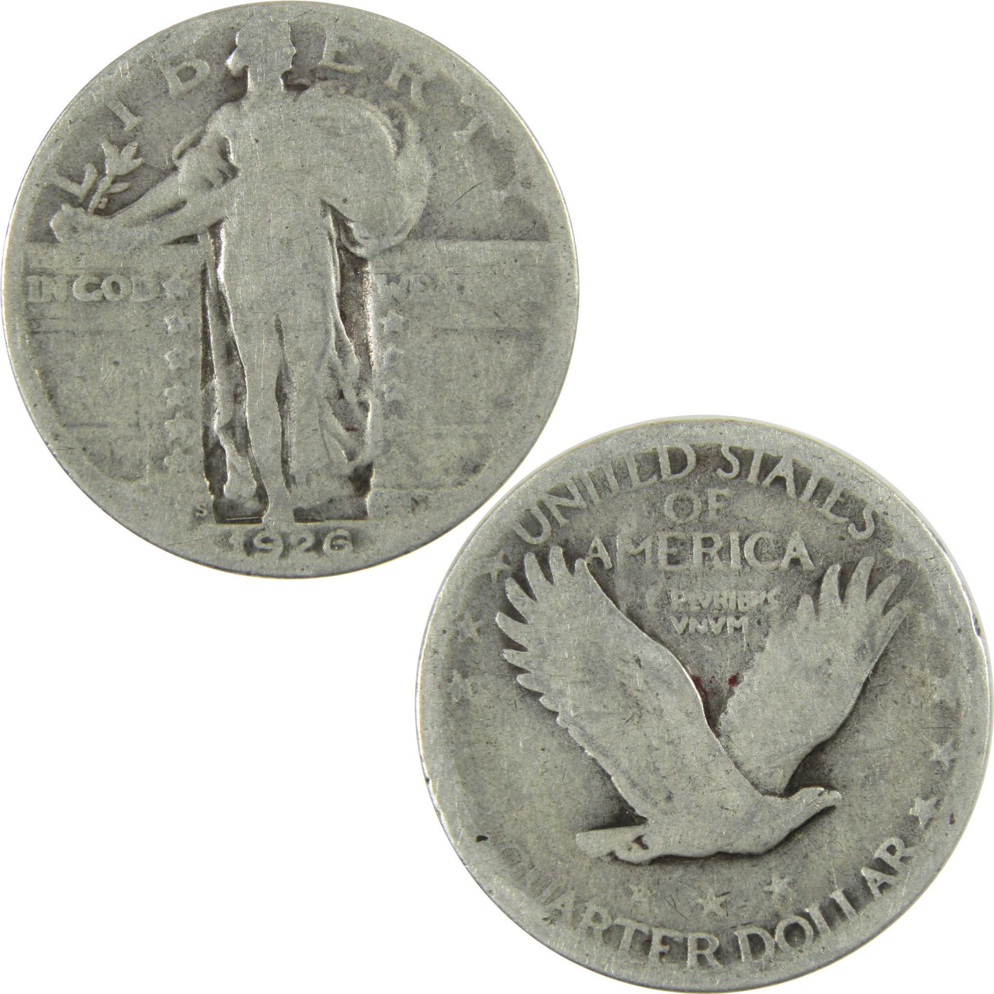 1926 S Standing Liberty Silver Quarter G Good 25c Coin SKU:CP909