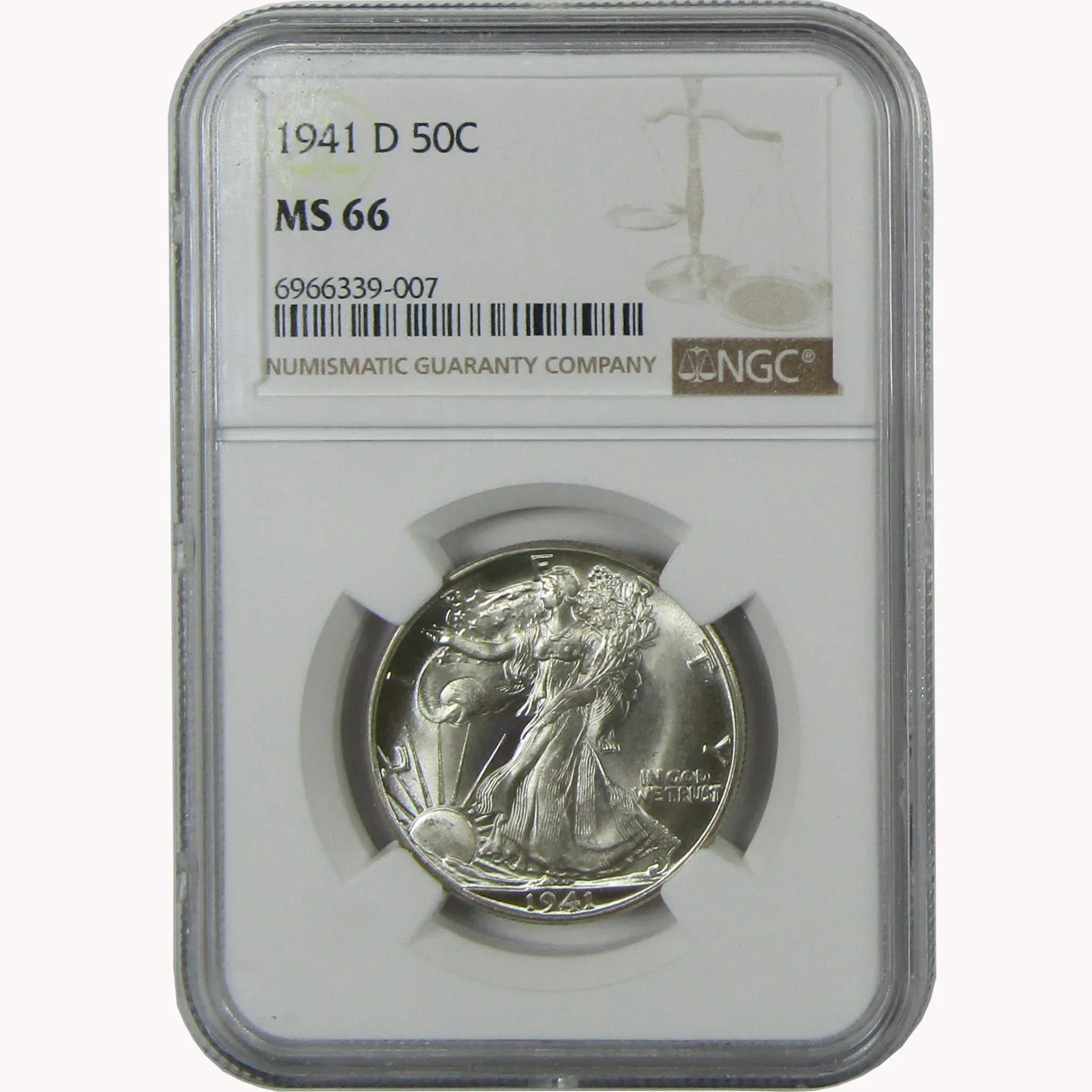 1941 D Liberty Walking Silver Half Dollar MS 66 NGC Uncirculated