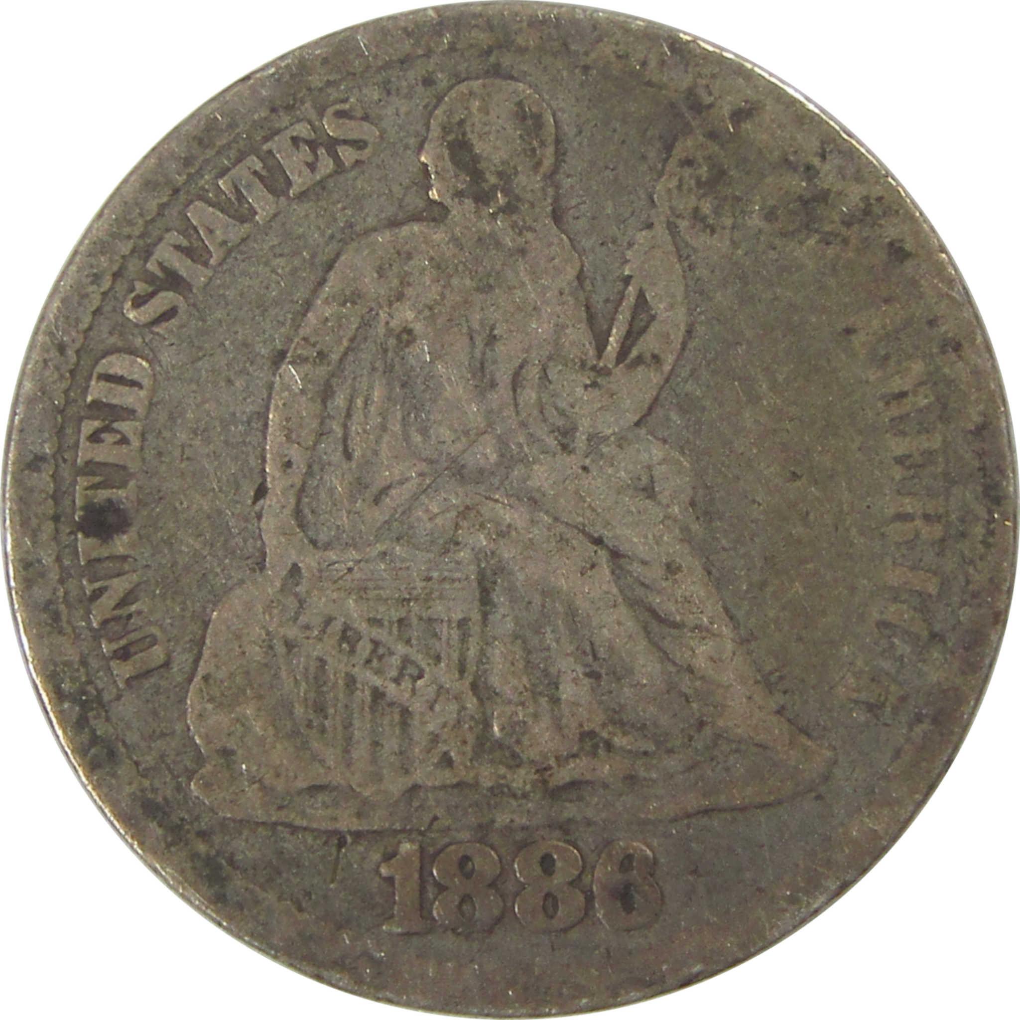 1886 Seated Liberty Dime G Good Silver 10c Coin SKU:CPC0776