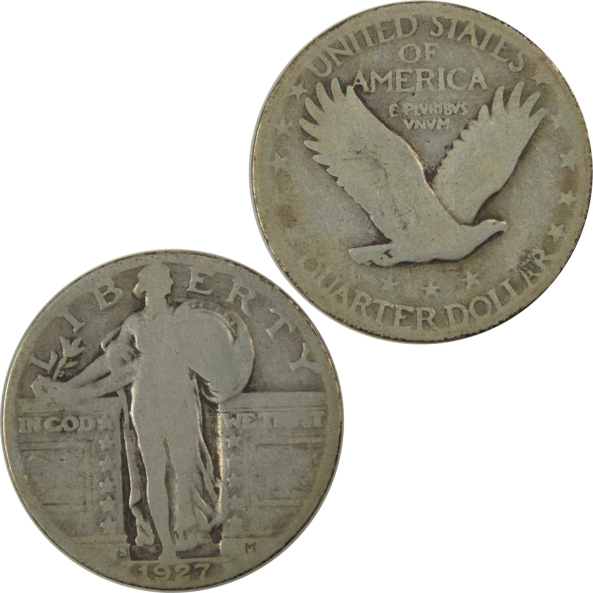 1927 S Standing Liberty Quarter G Good Silver 25c Coin SKU:I20249