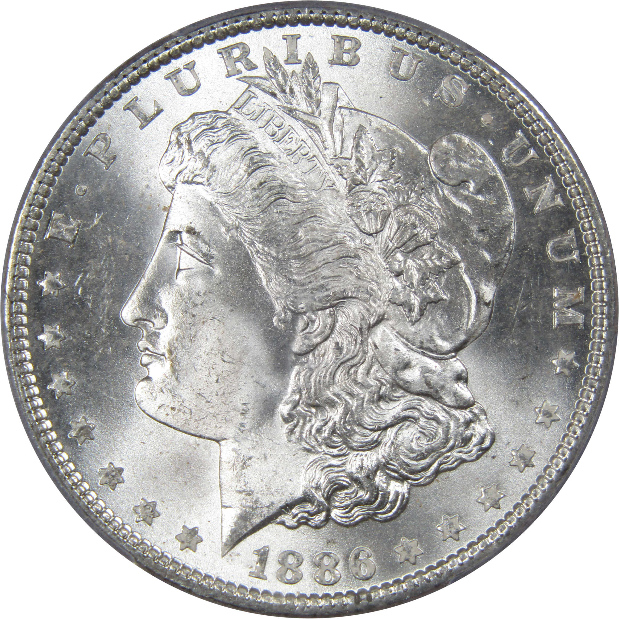 1886 Morgan Dollar MS 65 PCGS Silver Uncirculated $1 Coin - Morgan coin - Morgan silver dollar - Morgan silver dollar for sale - Profile Coins & Collectibles
