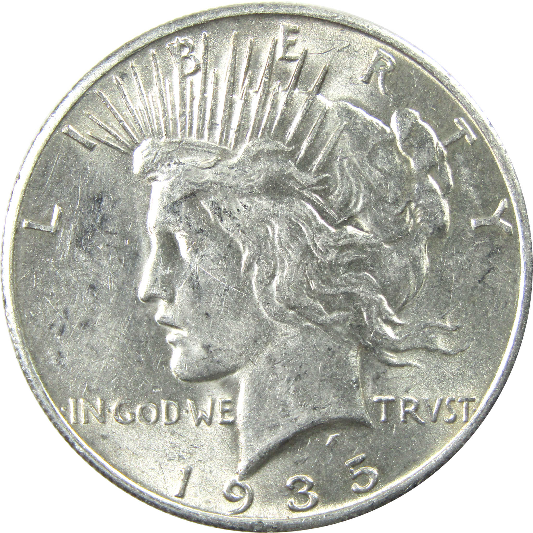 1935 S Peace Dollar AU About Uncirculated Silver $1 Coin SKU:I13633