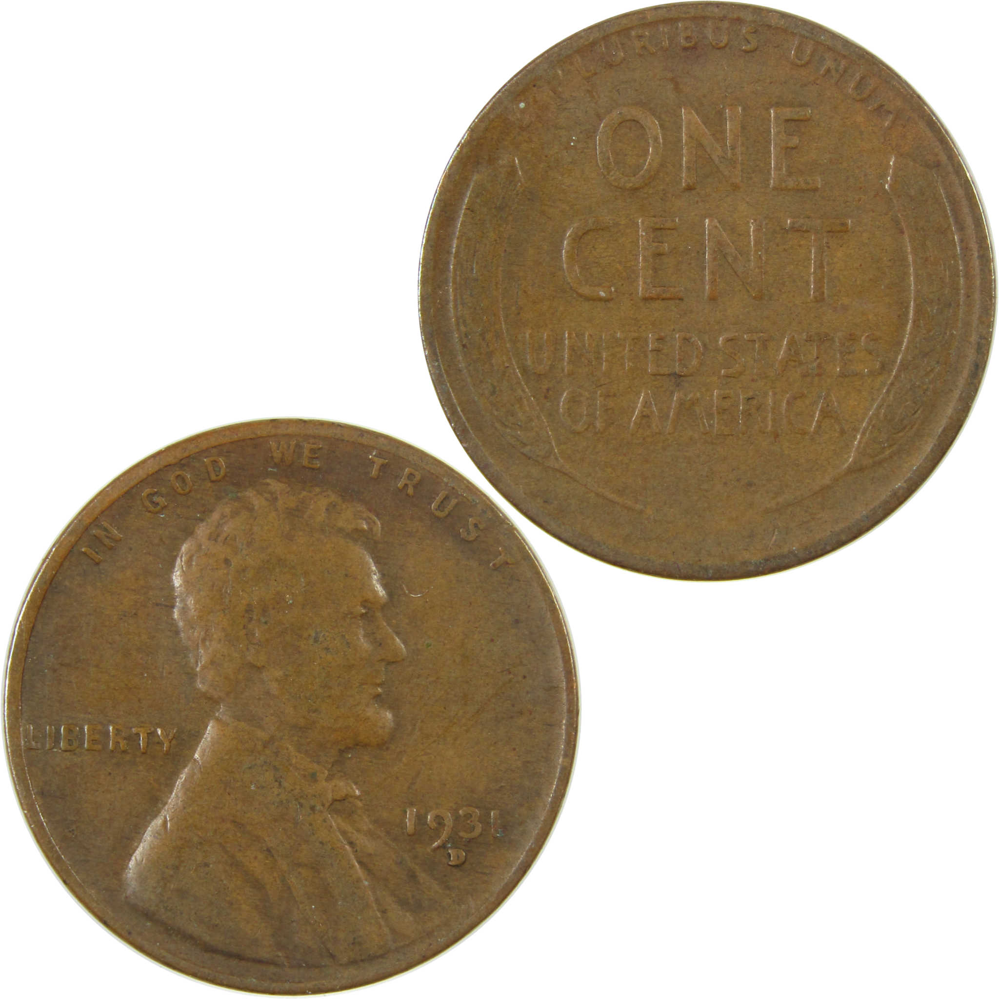 1931 D Lincoln Wheat Cent F Fine Penny 1c Coin Collectible SKU:I26795