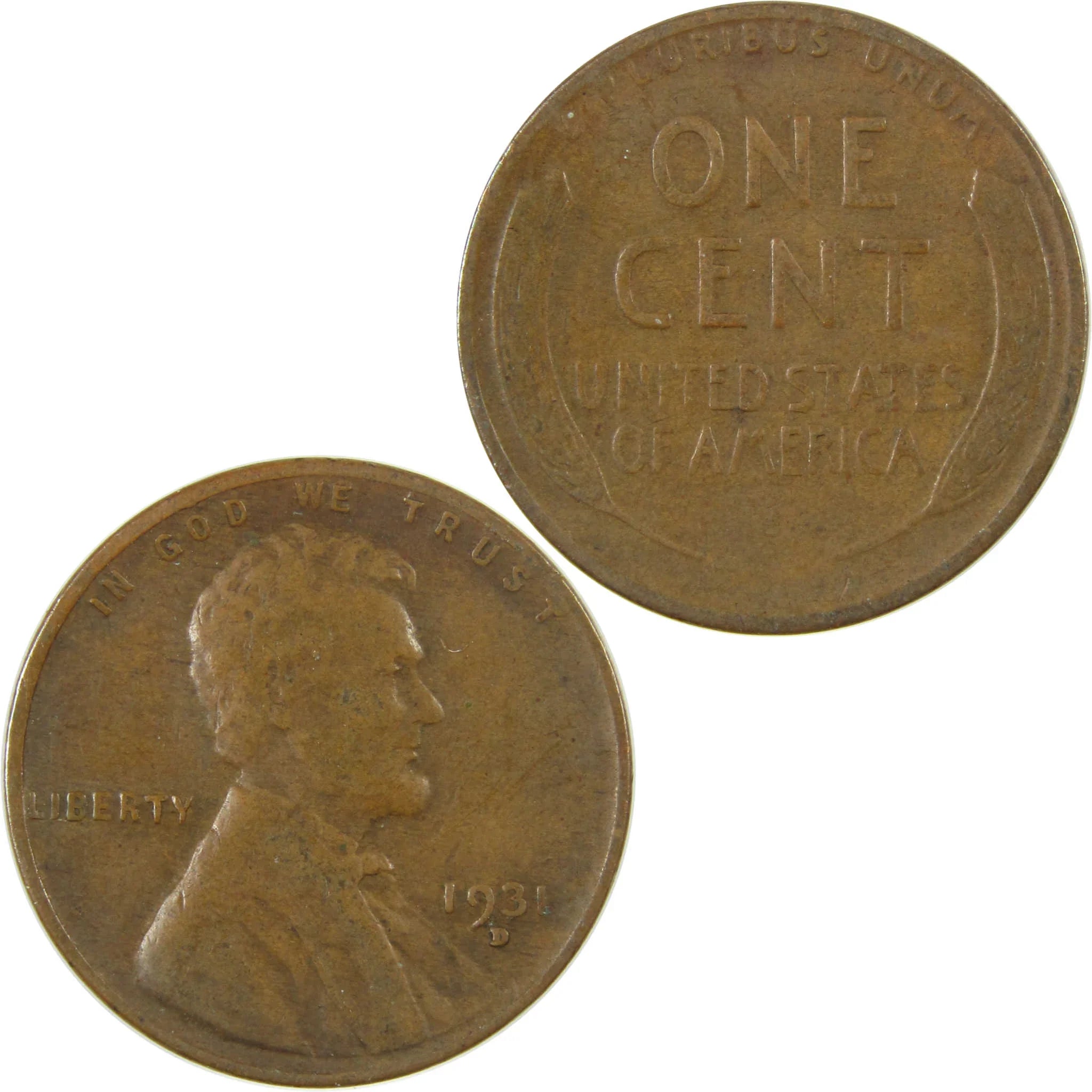 1931 D Lincoln Wheat Cent F Fine Penny 1c Coin Collectible SKU:I26795