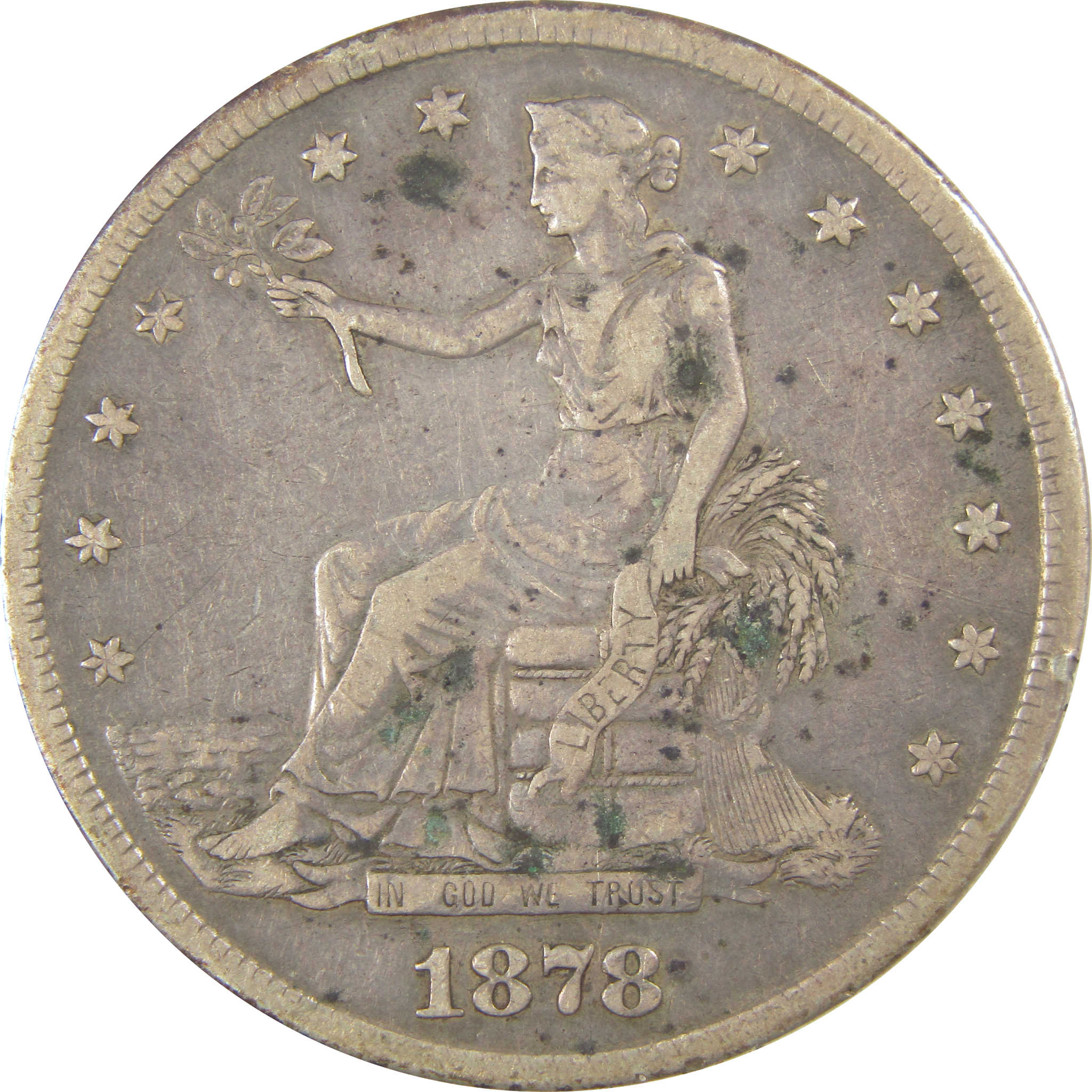1878 S Trade Dollar VF Very Fine Details Silver $1 Coin SKU:I20704