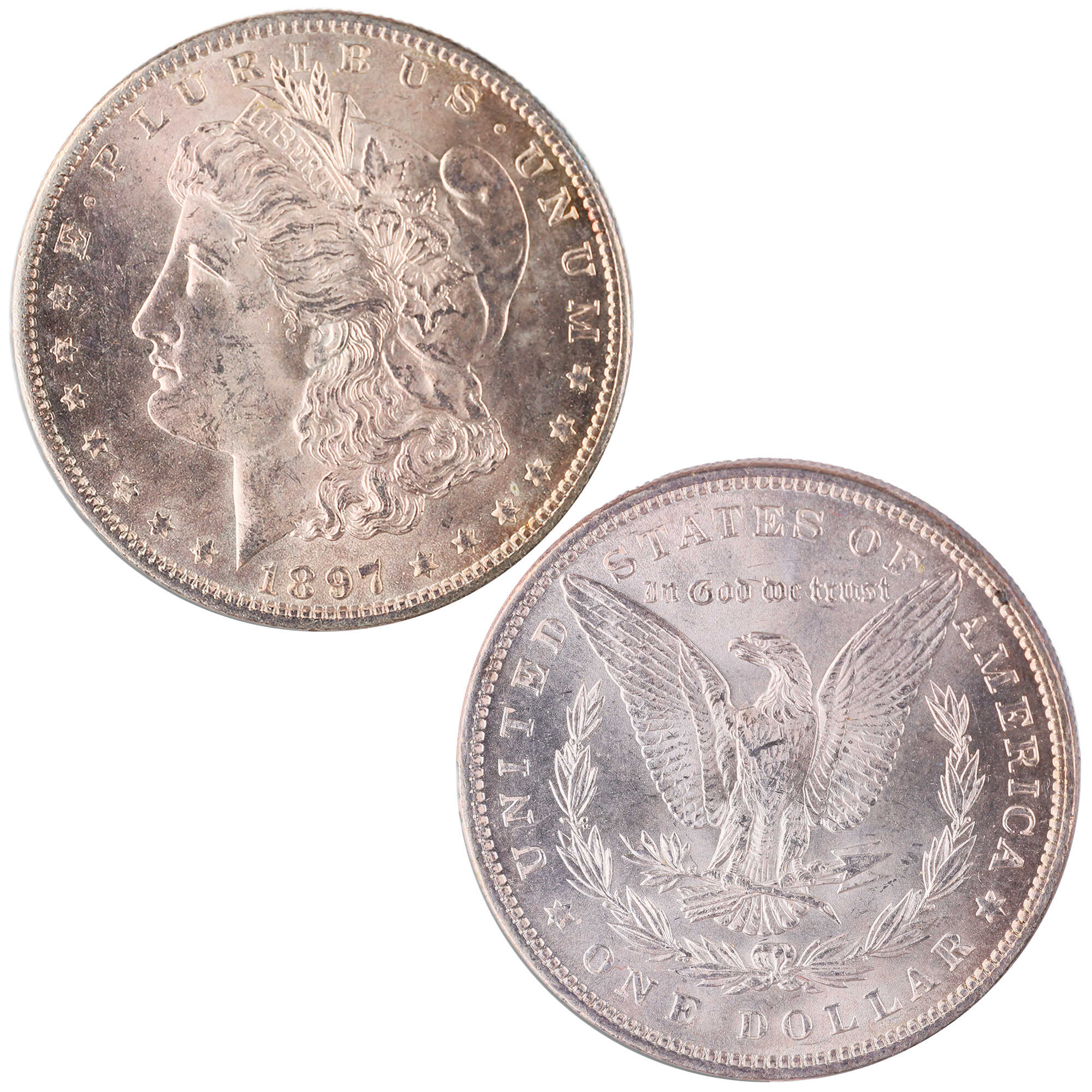1897 Morgan Dollar BU Choice Uncirculated Silver $1 Coin SKU:I12048 - Morgan coin - Morgan silver dollar - Morgan silver dollar for sale - Profile Coins & Collectibles