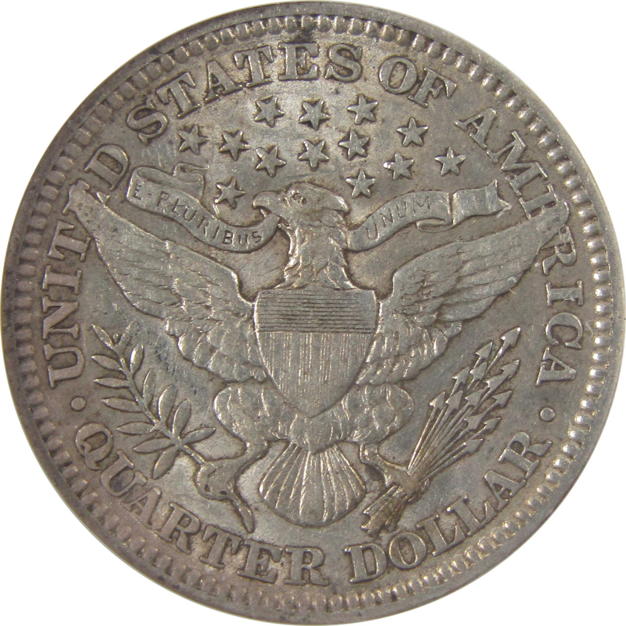 1912 Barber Silver Quarter EF 45 Details ANACS 25c Coin SKU:I24431
