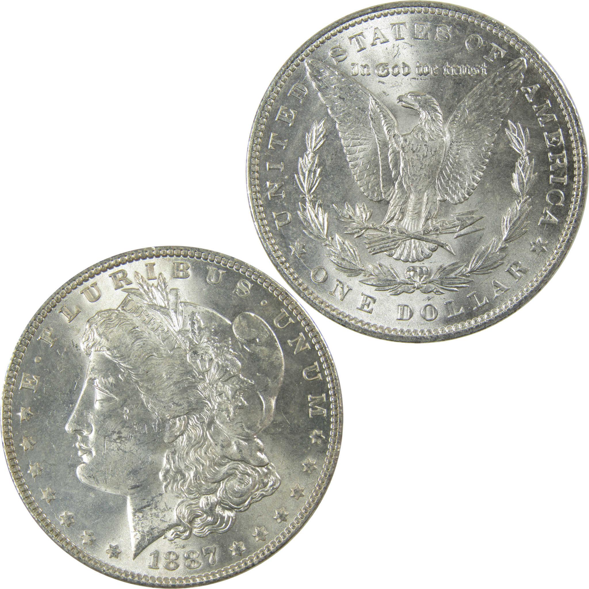 1887 Morgan Silver Dollar Uncirculated Mint State $1 Coin SKU:CP679 - Morgan coin - Morgan silver dollar - Morgan silver dollar for sale - Profile Coins & Collectibles