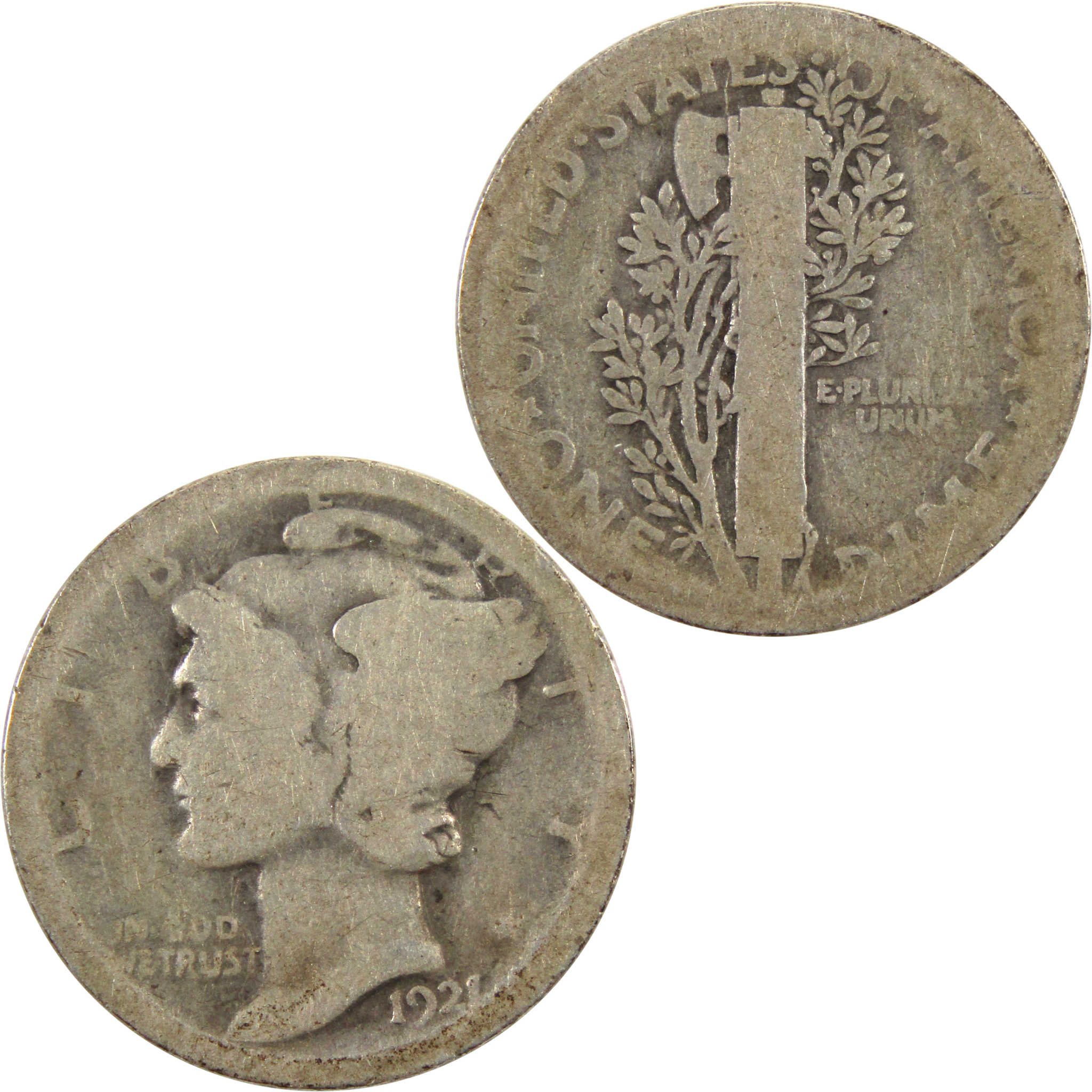 1921 Mercury Dime AG About Good 90% Silver 10c Coin SKU:I11116