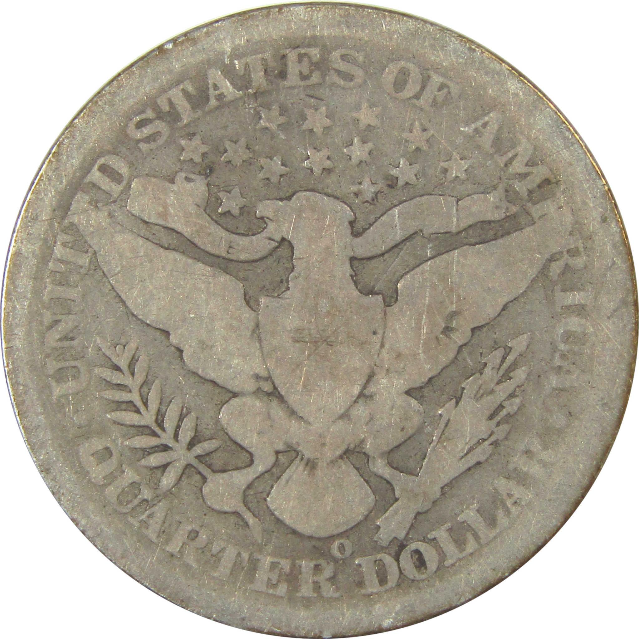 1896 O Barber Quarter G Good Silver 25c Coin SKU:I21866