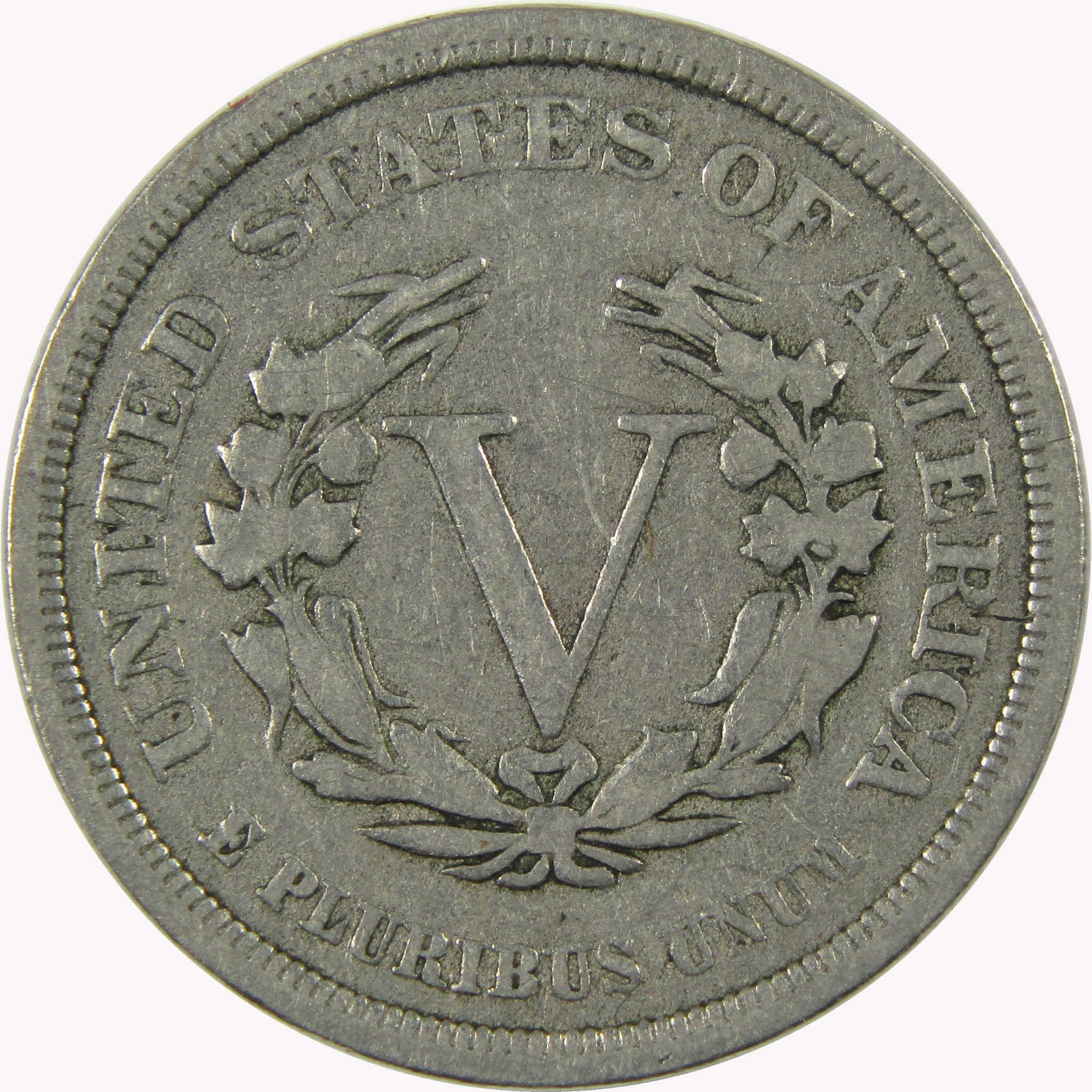 1883 No Cents Liberty Head V Nickel F Fine 5c Coin SKU:I26505