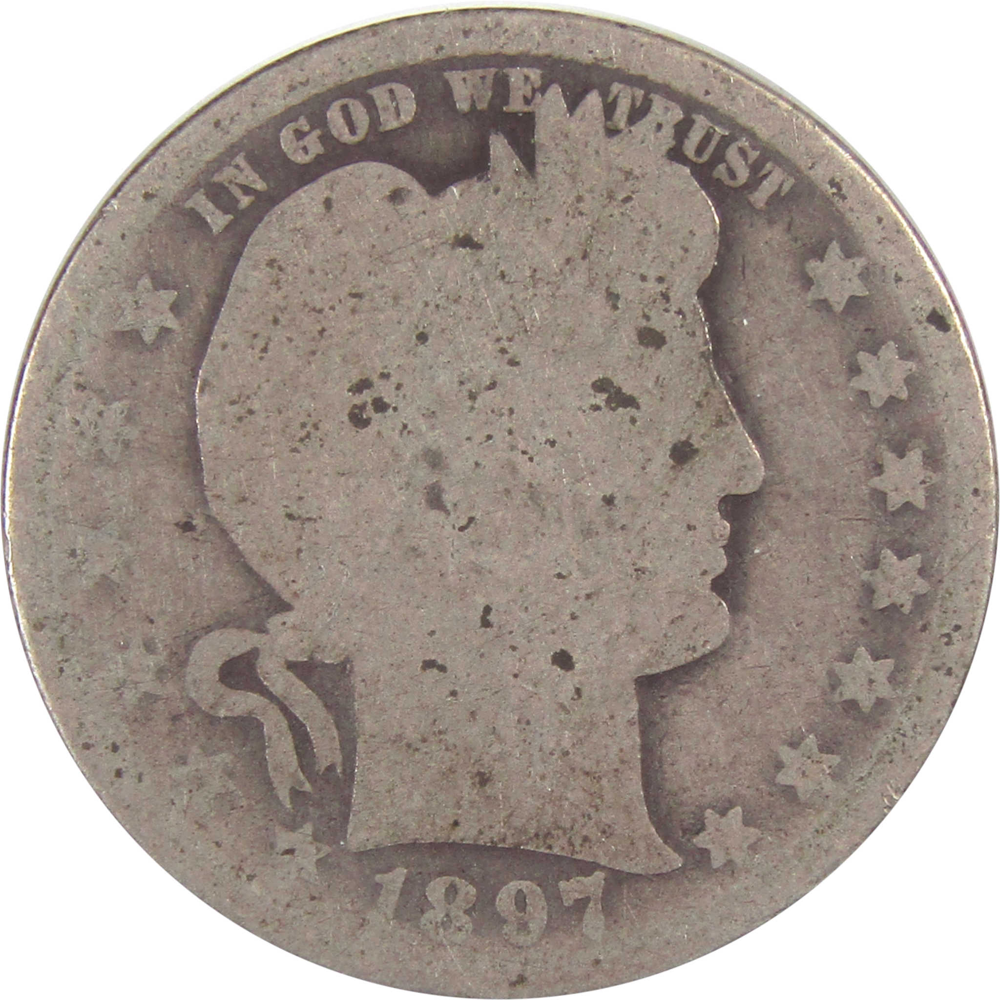 1897 O Barber Quarter AG About Good Silver 25c Coin SKU:I18128