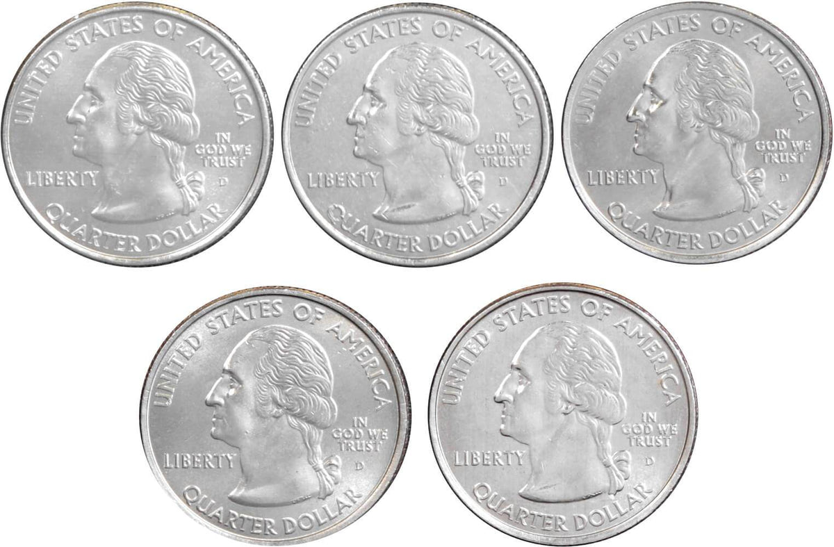 2006 D State Quarter 5 Coin Set Clad Uncirculated Mint State