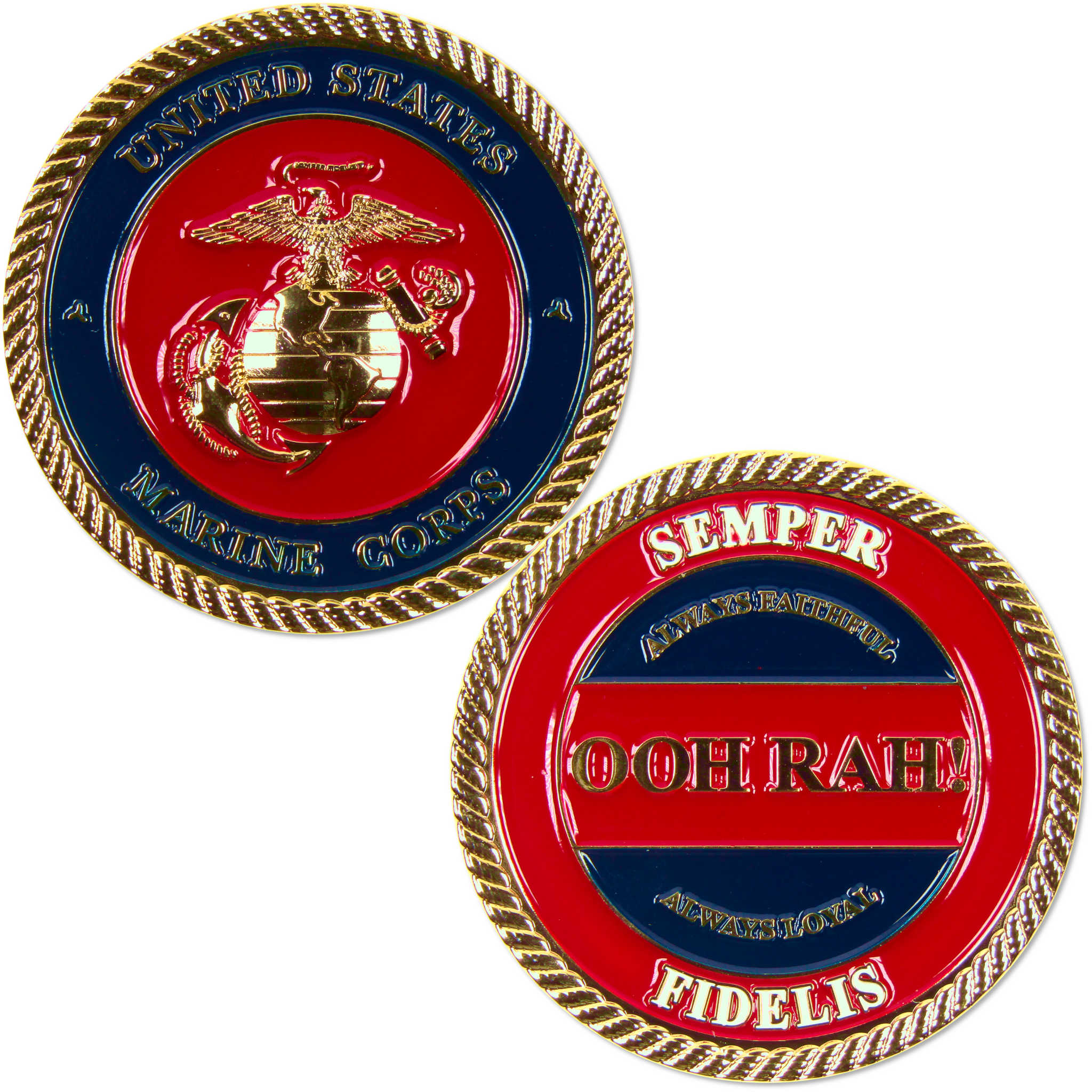 United States Marine Corps Challenge Coin Brass Collectible Enameled Coloring