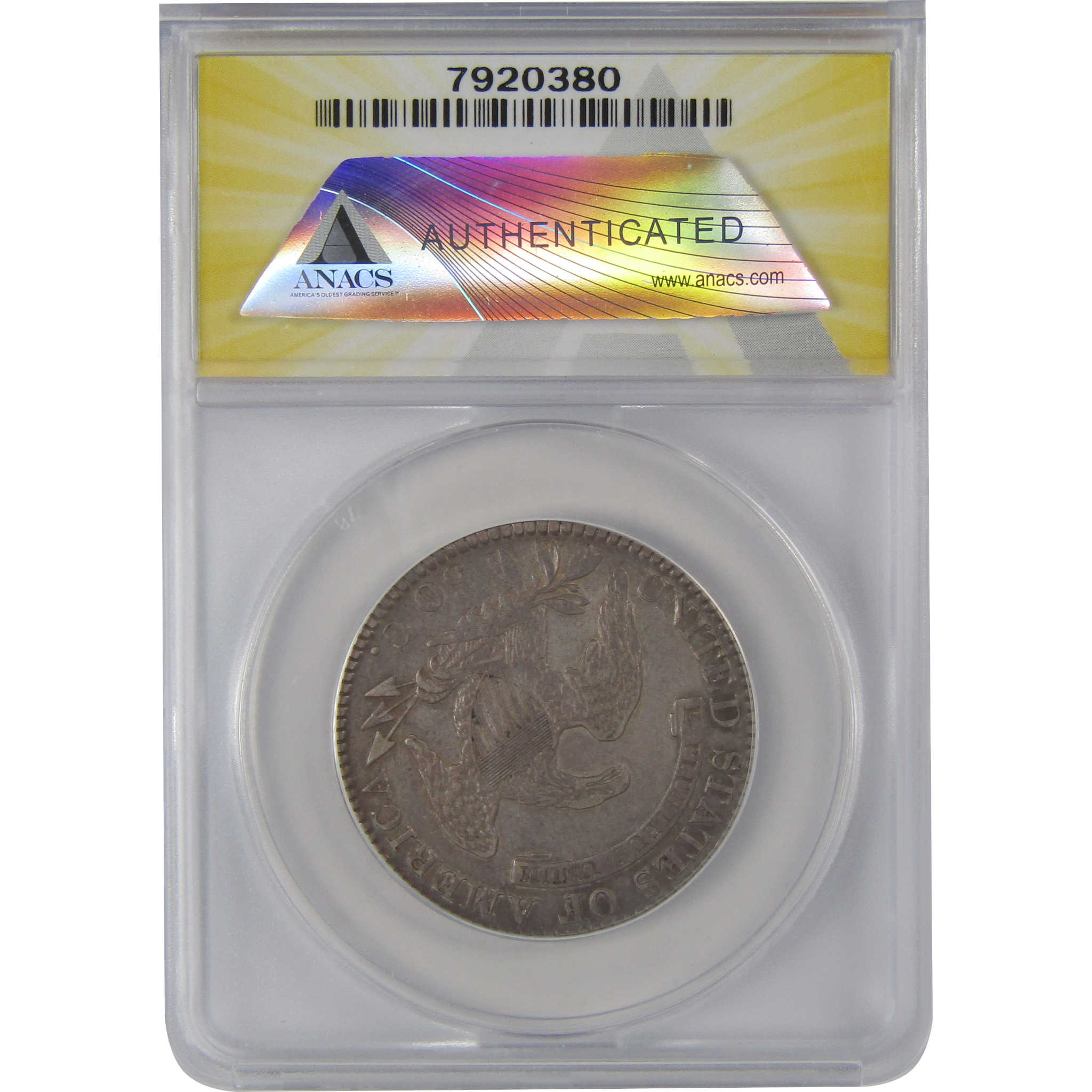 1820 Curl Base 2 Sm Date Capped Bust 50C VF 35 Details ANACS SKU:CP172