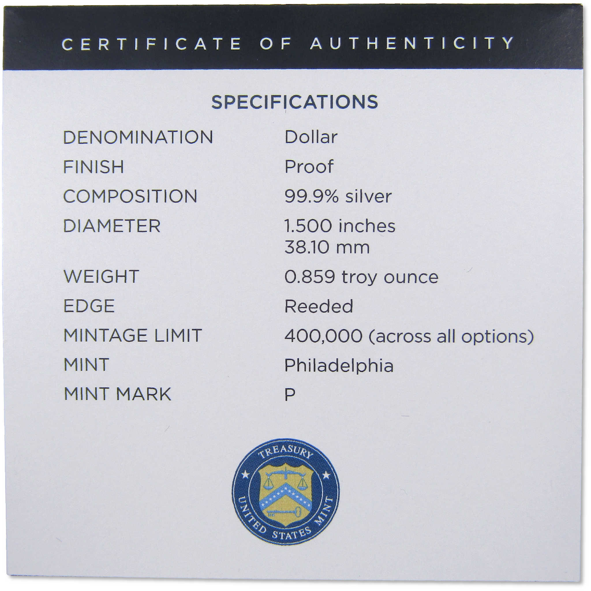 Marine Corps 250th Anniversary Dollar 2025 P Proof .999 Silver OGP COA