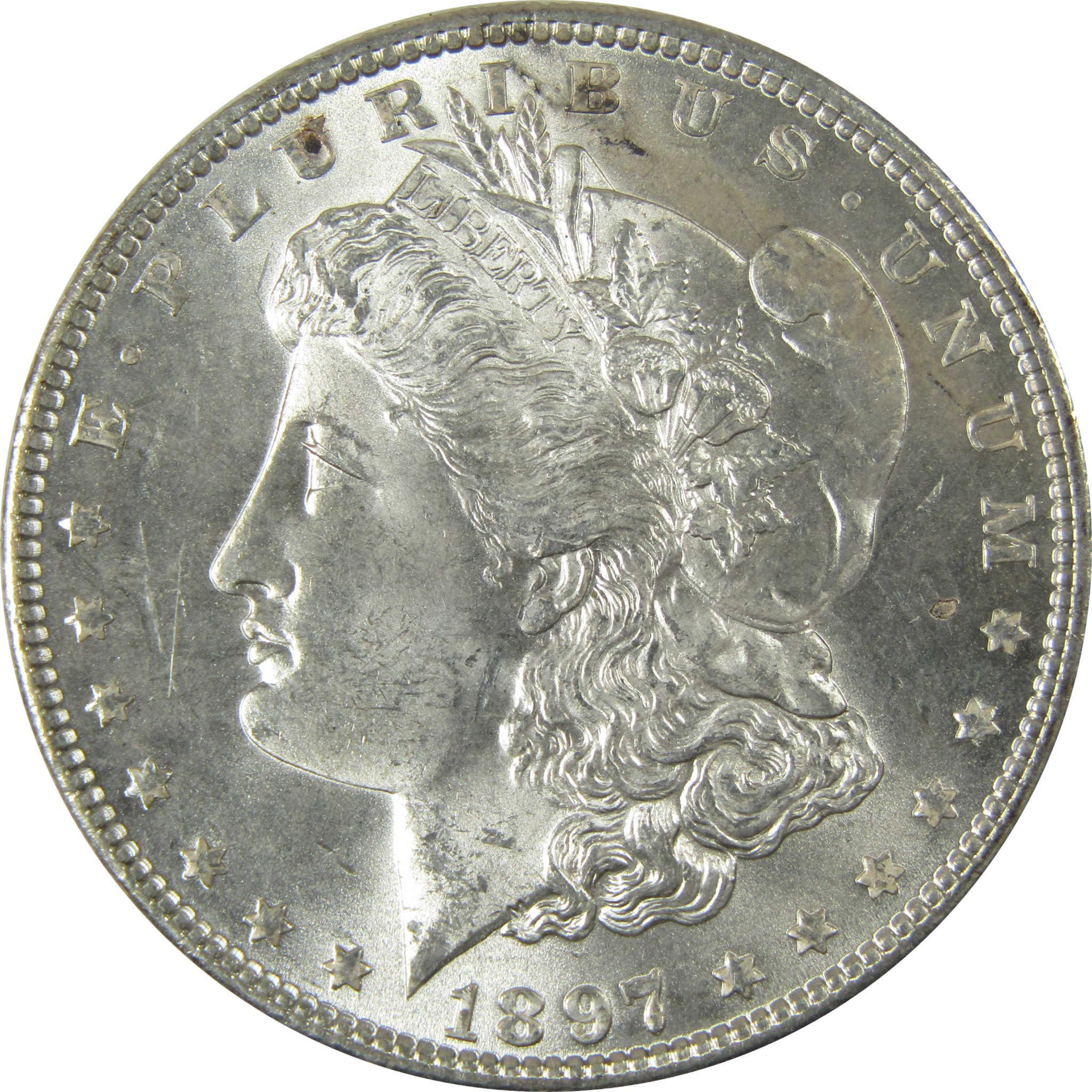 1897 Morgan Silver Dollar Uncirculated Mint State $1 Coin SKU:CP941 - Morgan coin - Morgan silver dollar - Morgan silver dollar for sale - Profile Coins & Collectibles